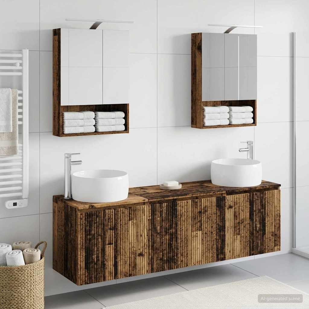vidaXL Badezimmerschrank-Set 5 pcs Altholz Holzwerkstoff