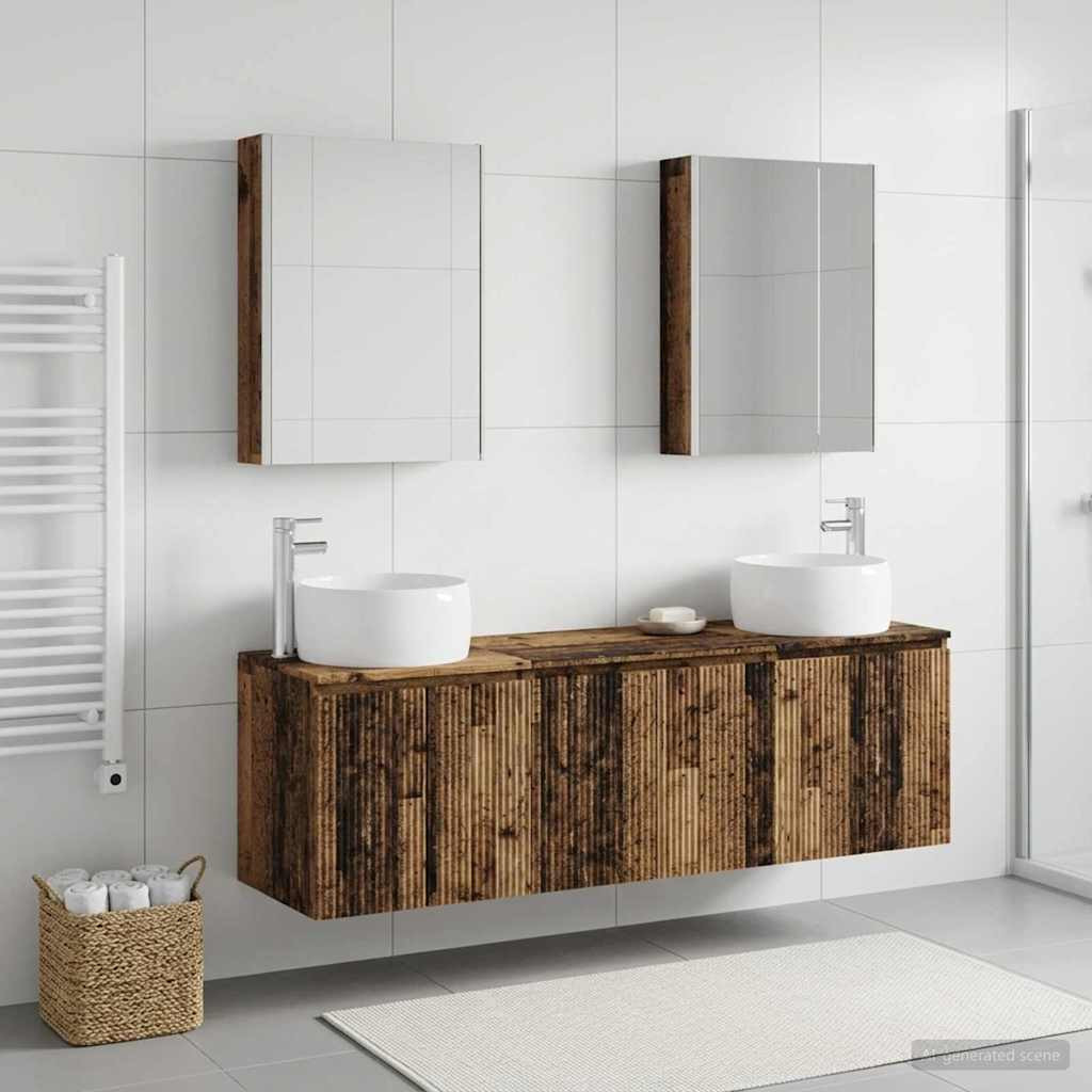 vidaXL Badezimmerschrank-Set 5 pcs Altholz Holzwerkstoff
