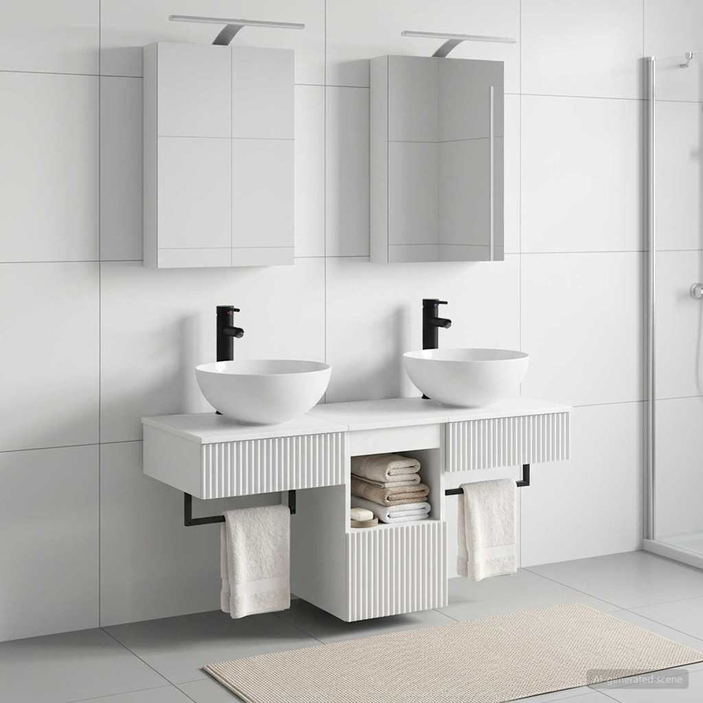 vidaXL Badezimmerschrank-Set 5 pcs Weiß 40 x 10,5 x 60,5 cm