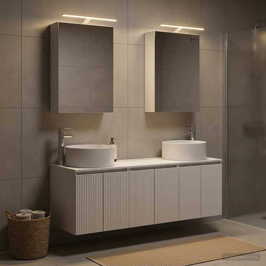 vidaXL Badezimmerschrank-Set 5 pcs Weiß Holzwerkstoff