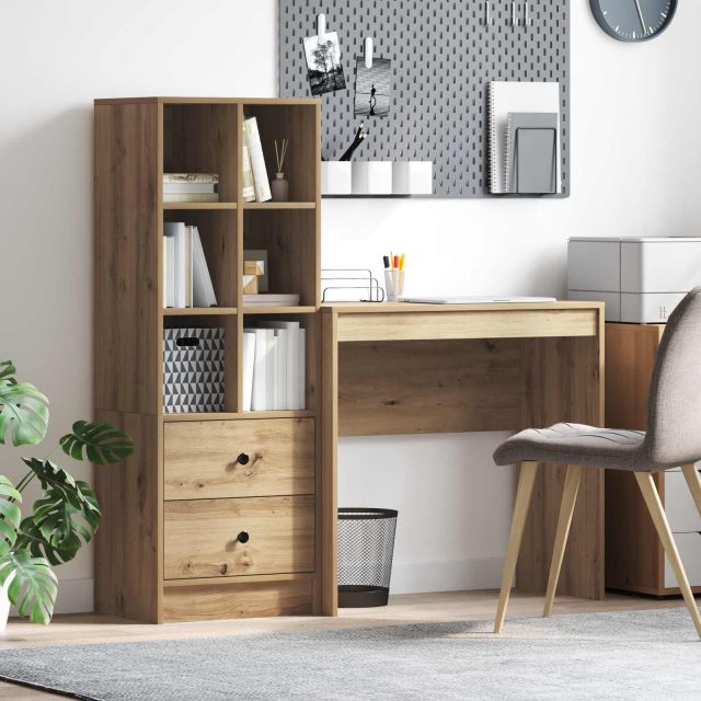 vidaXL Schreibtisch Artisan-Eiche 125,5 x 40 x 127 cm 2 Stk.