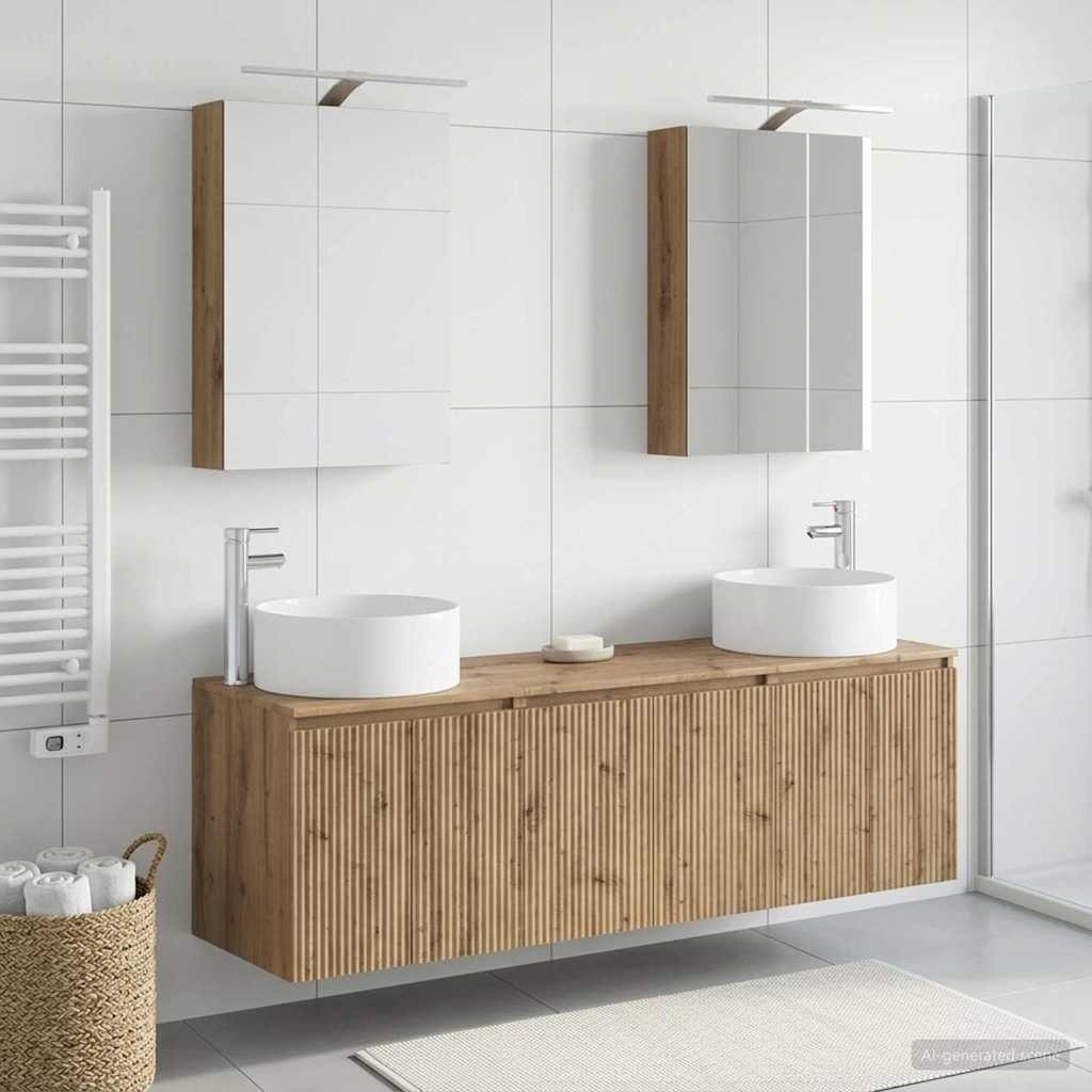vidaXL Badezimmerschrank-Set 5 Stk. Artisan-Eiche Holzwerkstoff