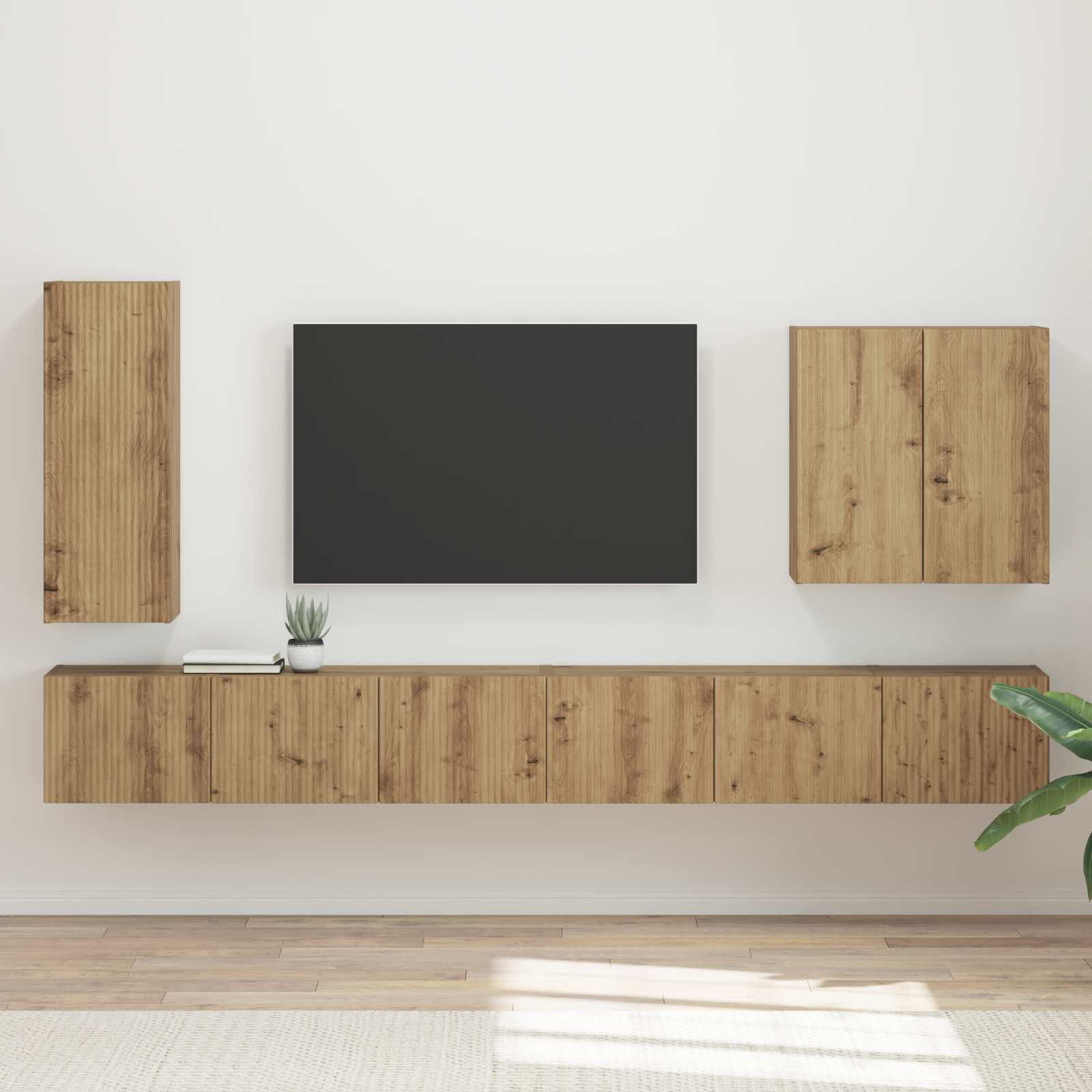 vidaXL TV-Wandregal-Set 6 pcs Artisan-Eiche
