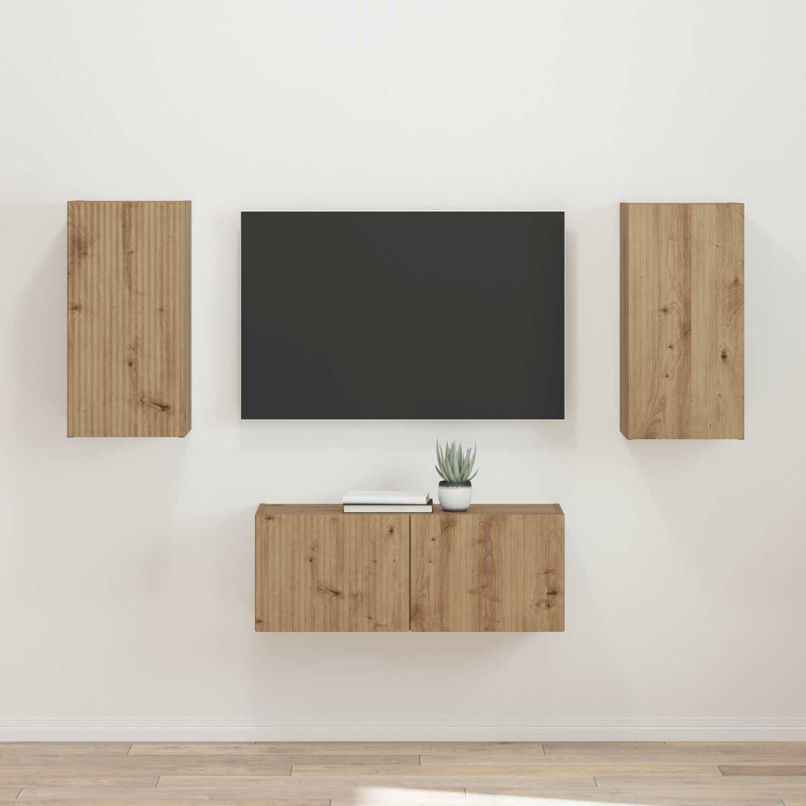 vidaXL TV-Schrankset 2 pcs Artisan-Eiche Holzwerkstoff