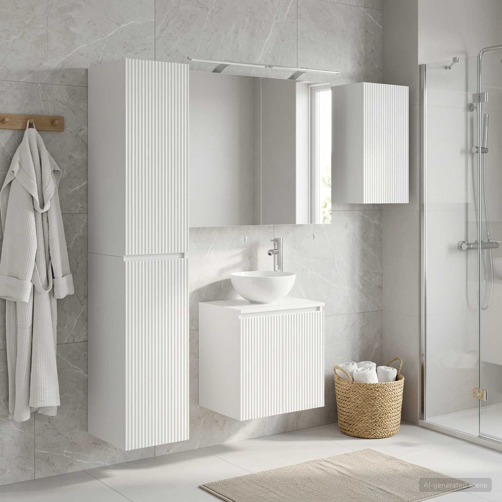 vidaXL Badezimmerschrank-Set 5 pcs Weiß 50 x 14,5 x 70 cm