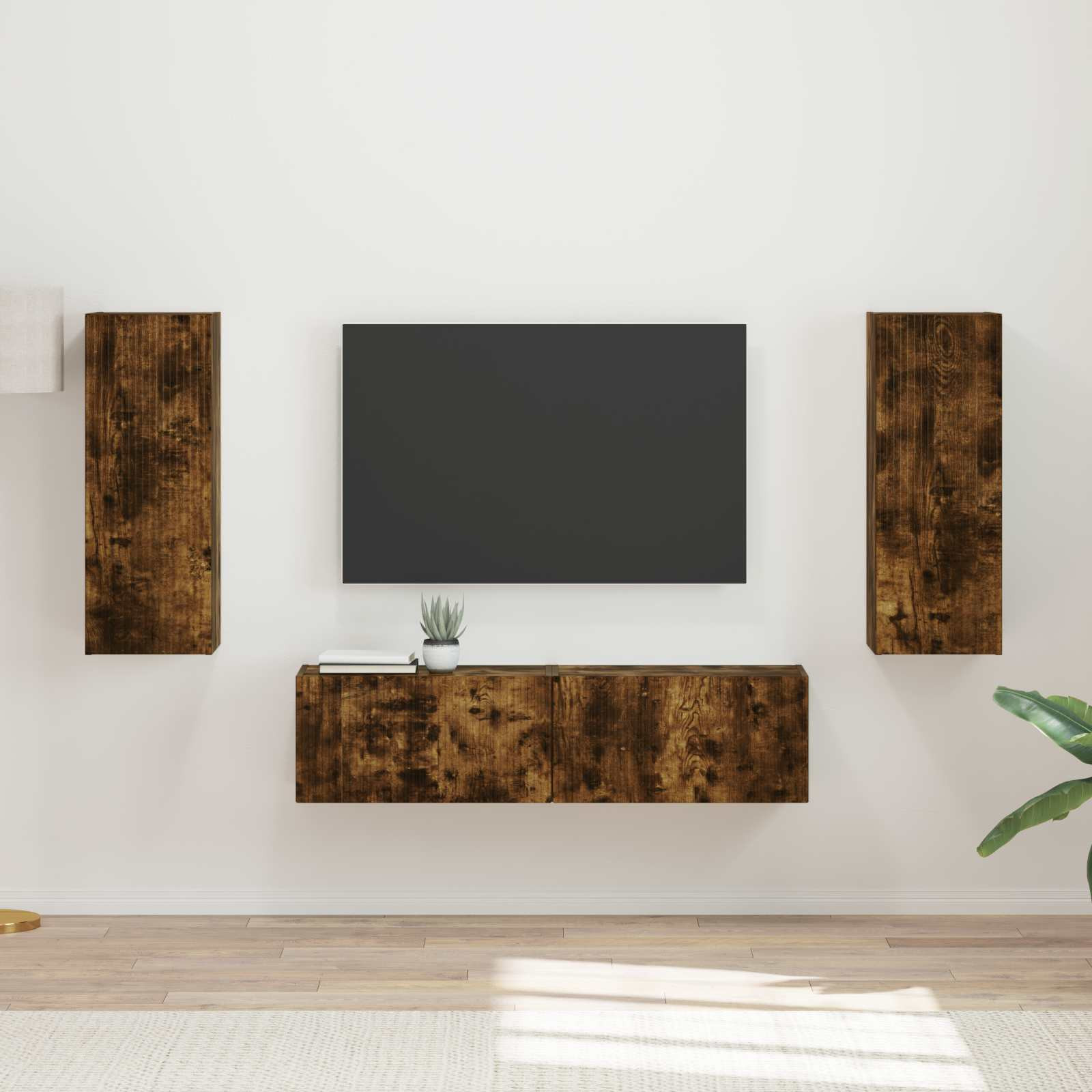 vidaXL TV-Schrankset 2 pcs Geräucherte Eiche Holzwerkstoff