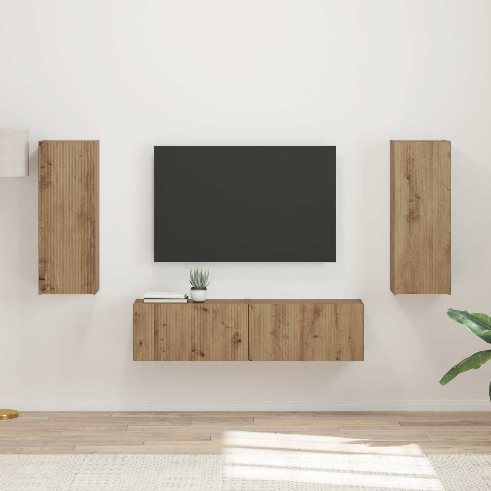 vidaXL TV-Schrankset 2 pcs Artisan-Eiche Holzwerkstoff