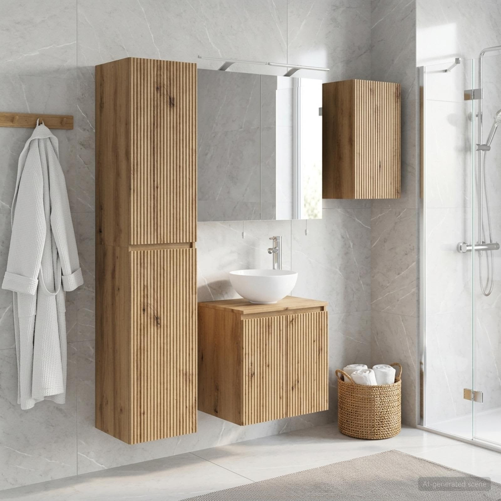 vidaXL Badezimmerschrank-Set 5 Stk. Artisan-Eiche Holzwerkstoff