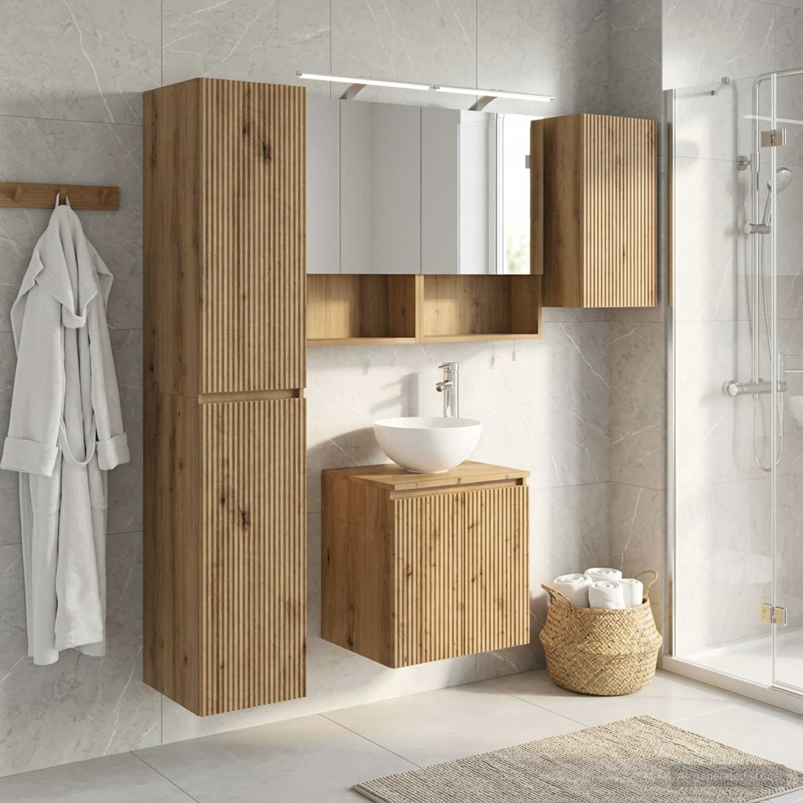 vidaXL Badezimmerschrank-Set 5 Stk. Artisan-Eiche Holzwerkstoff