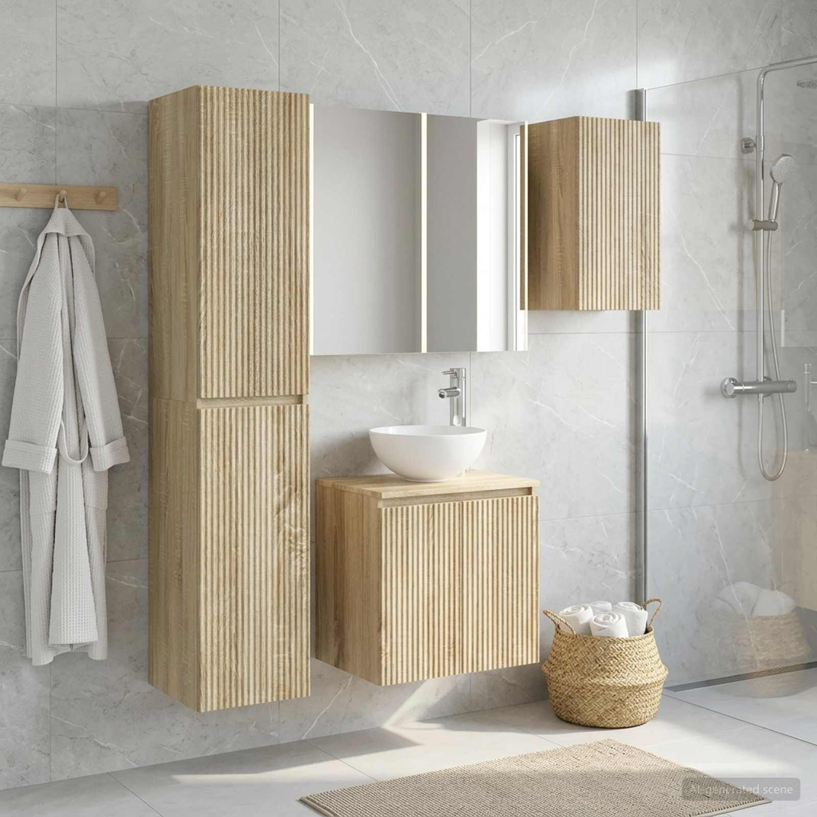vidaXL Badezimmerschrank-Set 5 pcs Sonoma-Eiche 53 x 15,5 x 70 cm