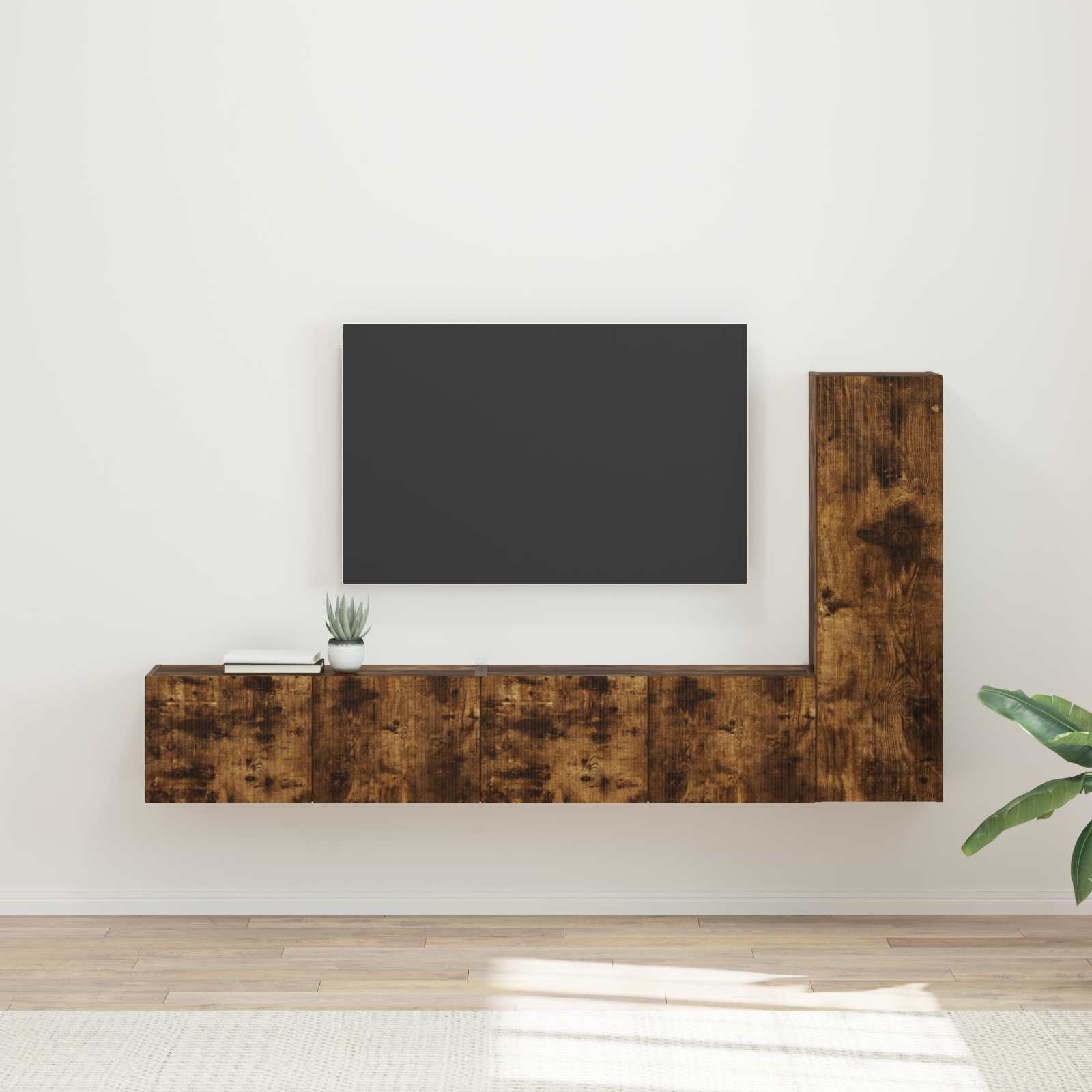 vidaXL TV-Schrankset 3 pcs Geräucherte Eiche Holzwerkstoff