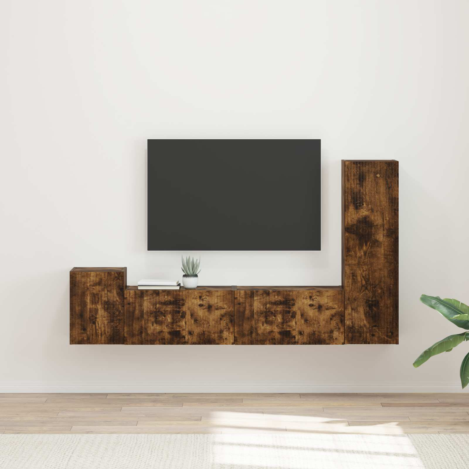 vidaXL TV-Schrankset 4 pcs Geräucherte Eiche Holzwerkstoff