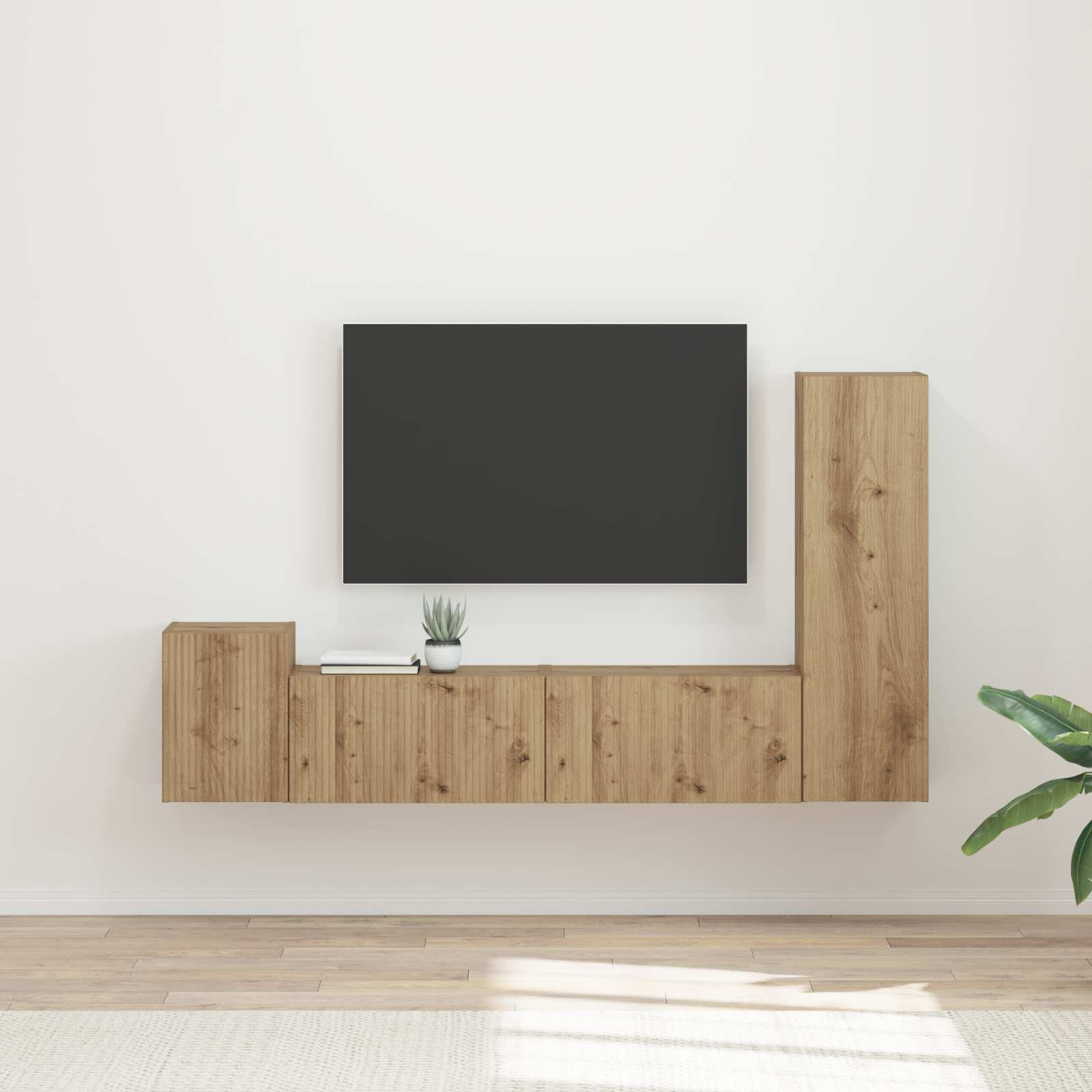 vidaXL TV-Schrankset 4 pcs Artisan-Eiche Holzwerkstoff