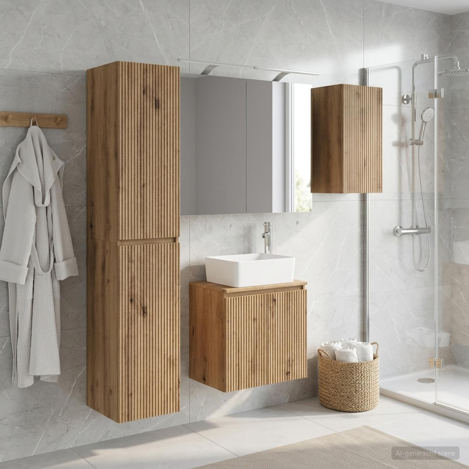 vidaXL Badezimmerschrank-Set 5 Stk. Artisan-Eiche Holzwerkstoff