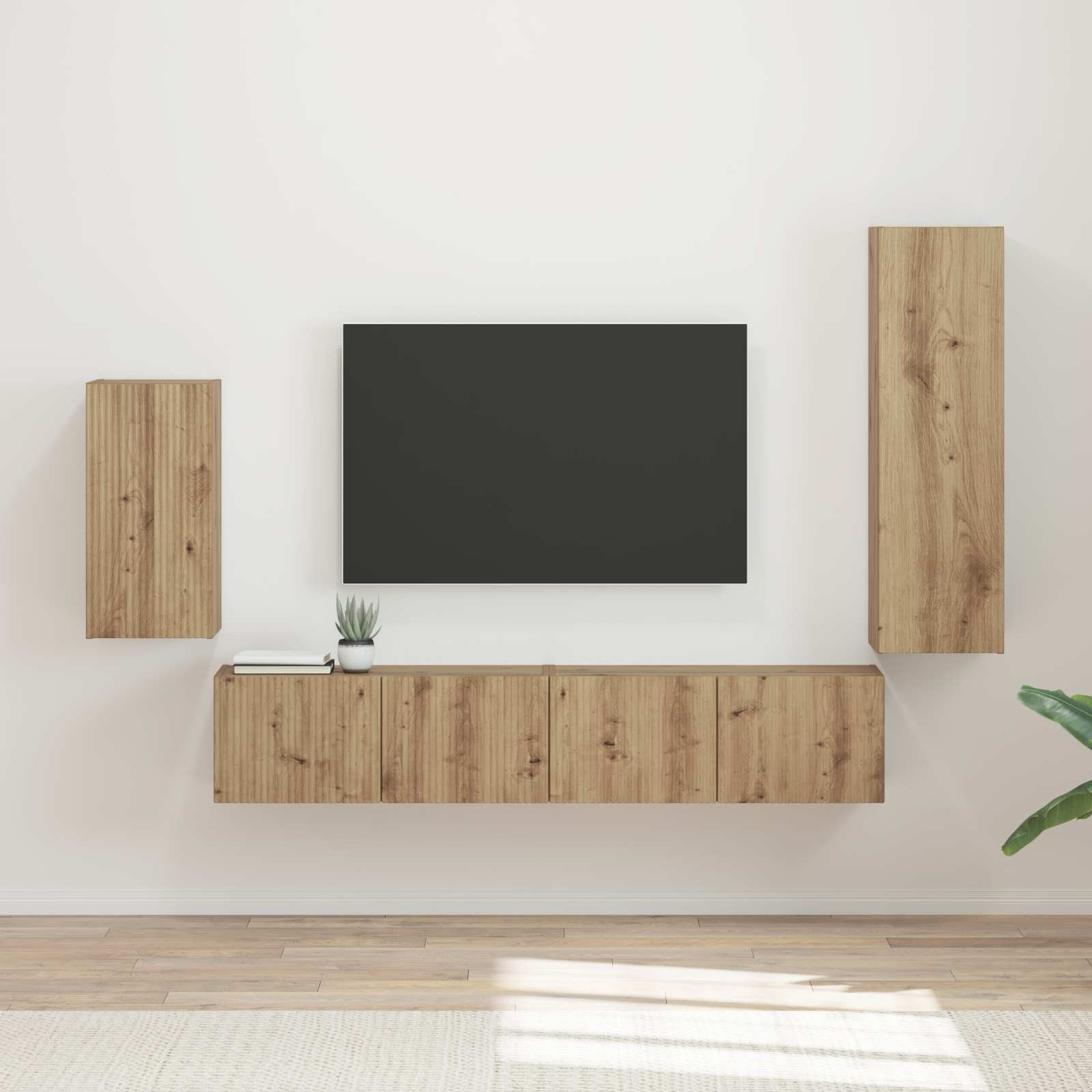 vidaXL TV-Schrankset 4 pcs Artisan-Eiche Holzwerkstoff