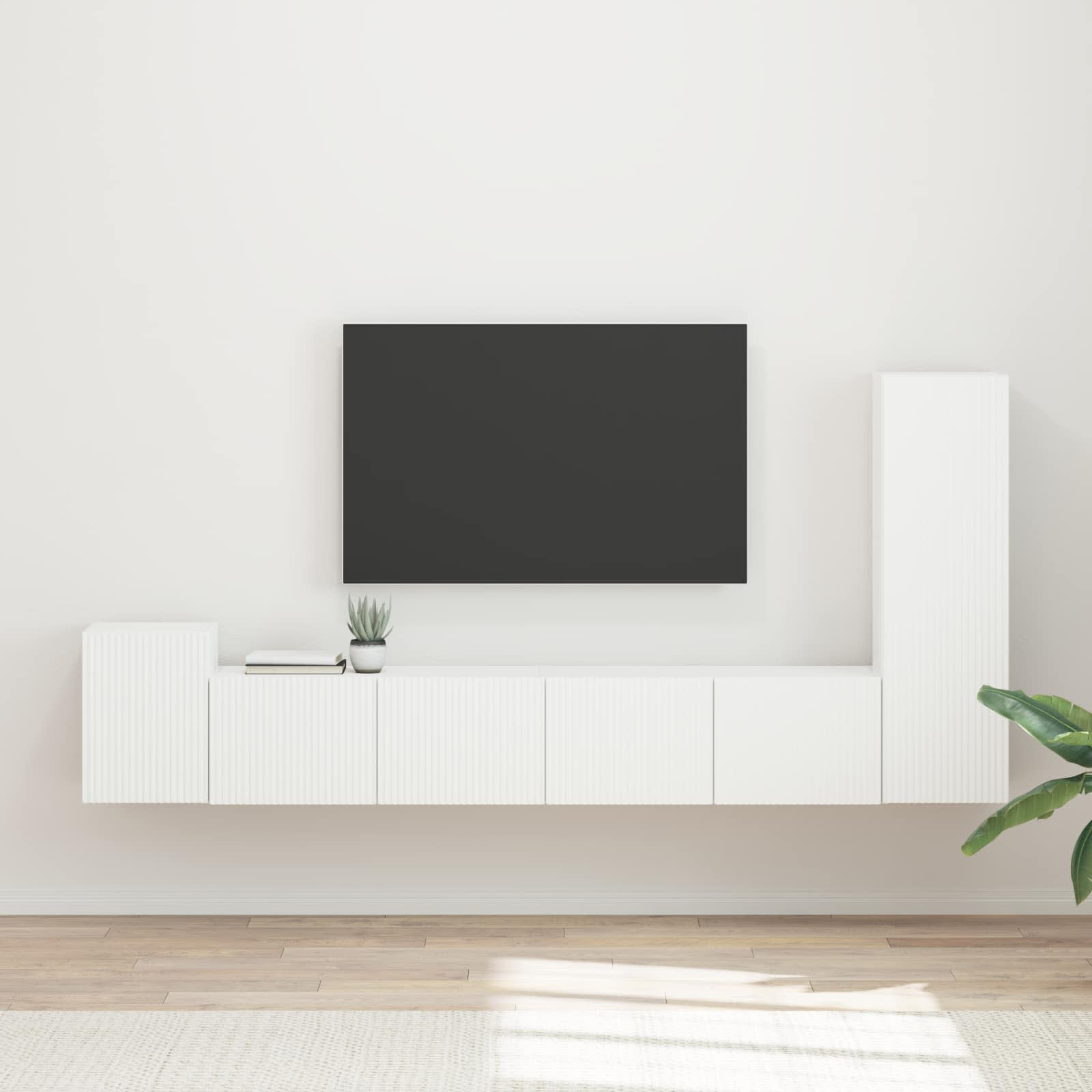 vidaXL TV-Schrankset Wandmontiert 3 pcs Weiß Holzwerkstoff