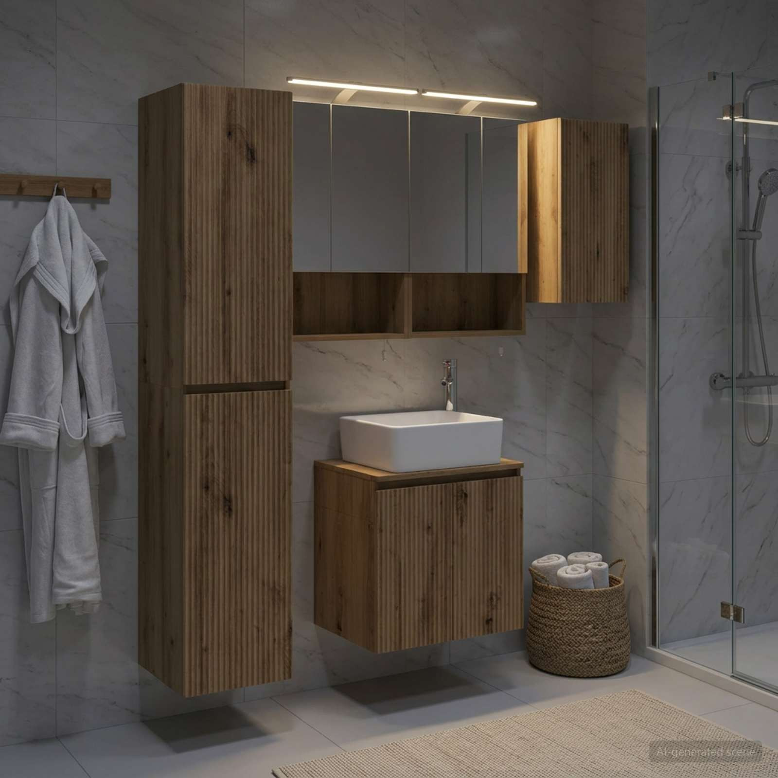 vidaXL Badezimmerschrank-Set 5 Stk. Artisan-Eiche Holzwerkstoff