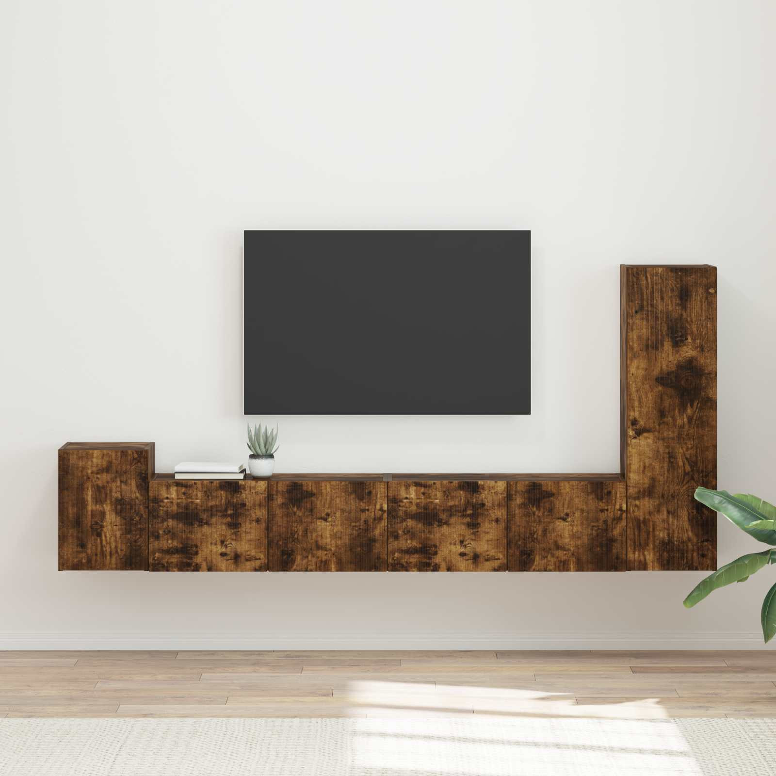 vidaXL TV-Schrankset 3 pcs Geräucherte Eiche Holzwerkstoff