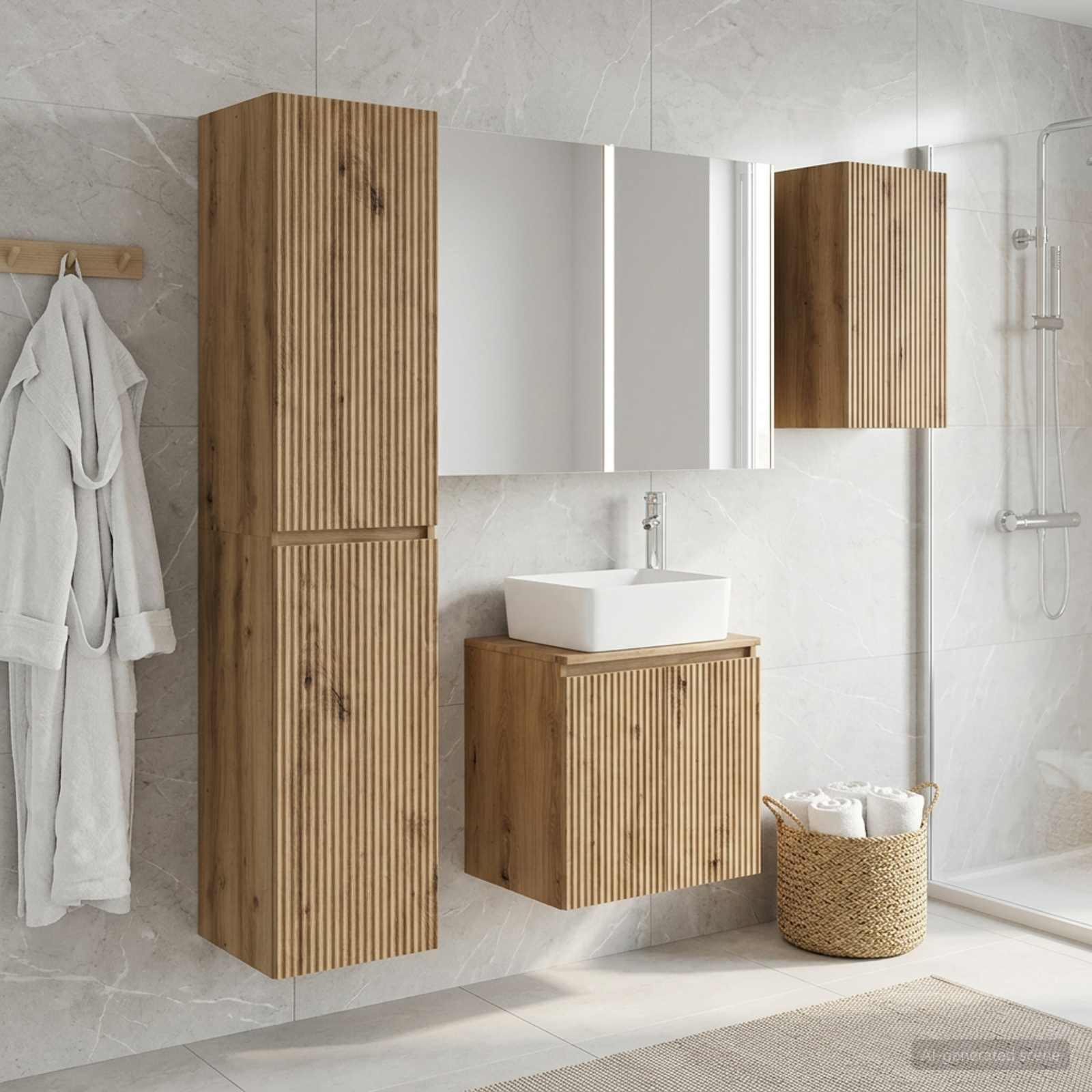 vidaXL Badezimmerschrank-Set 5 Stk. Artisan-Eiche Holzwerkstoff