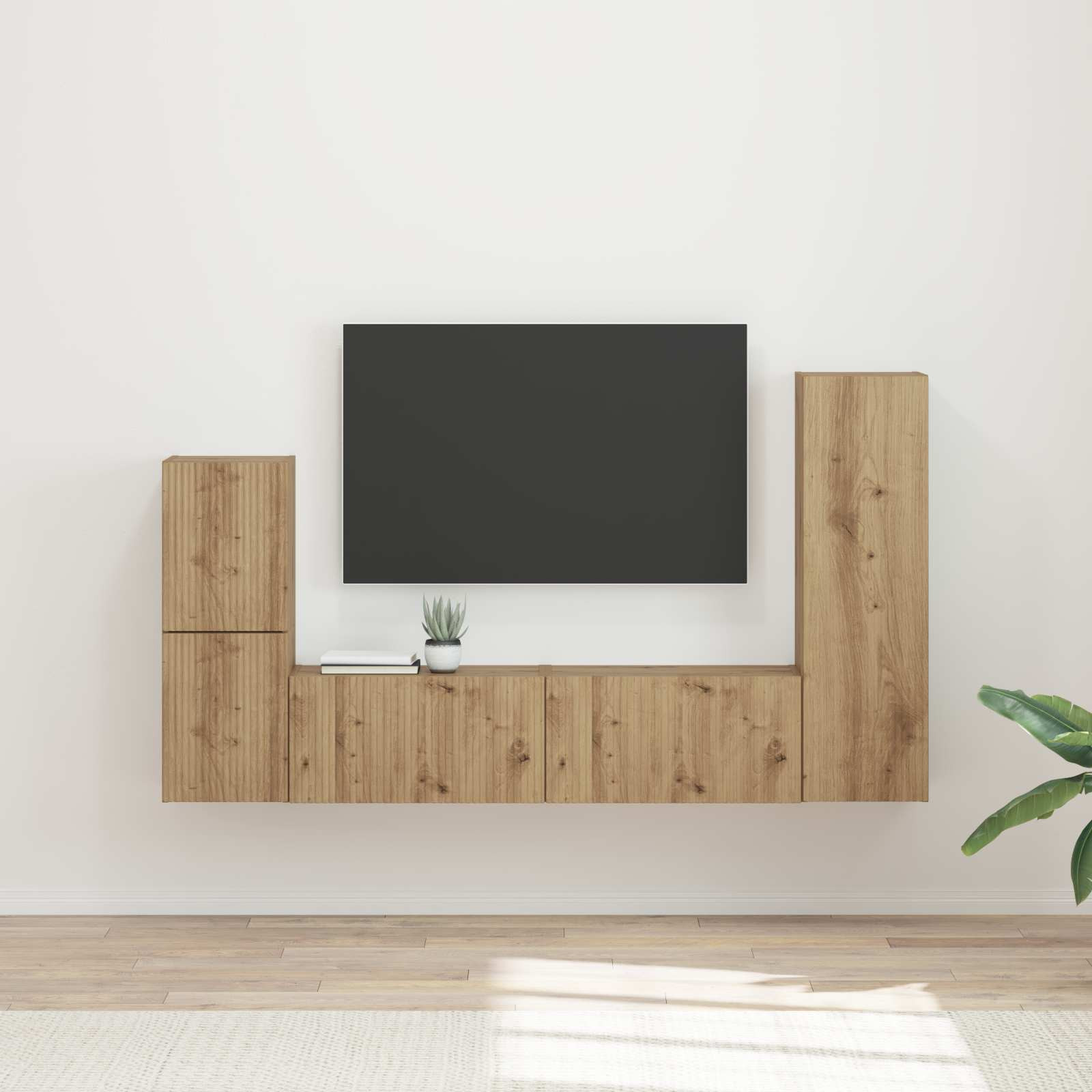 vidaXL TV-Schrankset 4 pcs Artisan-Eiche Holzwerkstoff