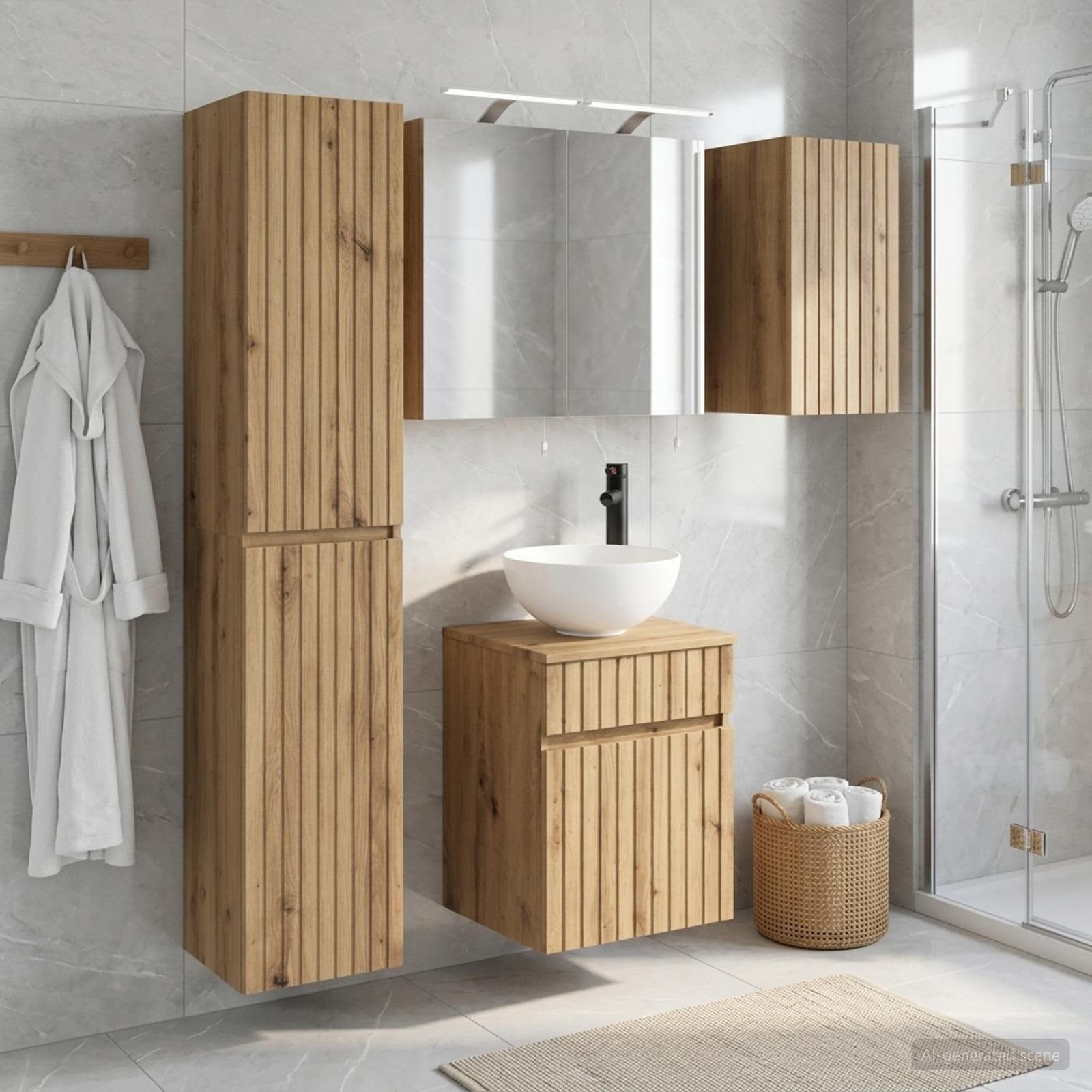 vidaXL Badezimmerschrank-Set 5 Stk. Artisan-Eiche Holzwerkstoff