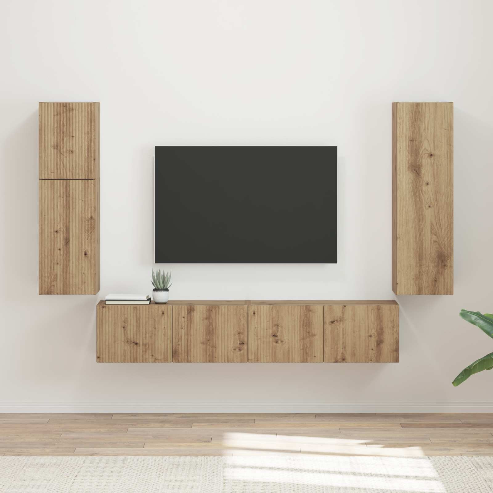 vidaXL TV-Schrankset 4 pcs Artisan-Eiche Holzwerkstoff