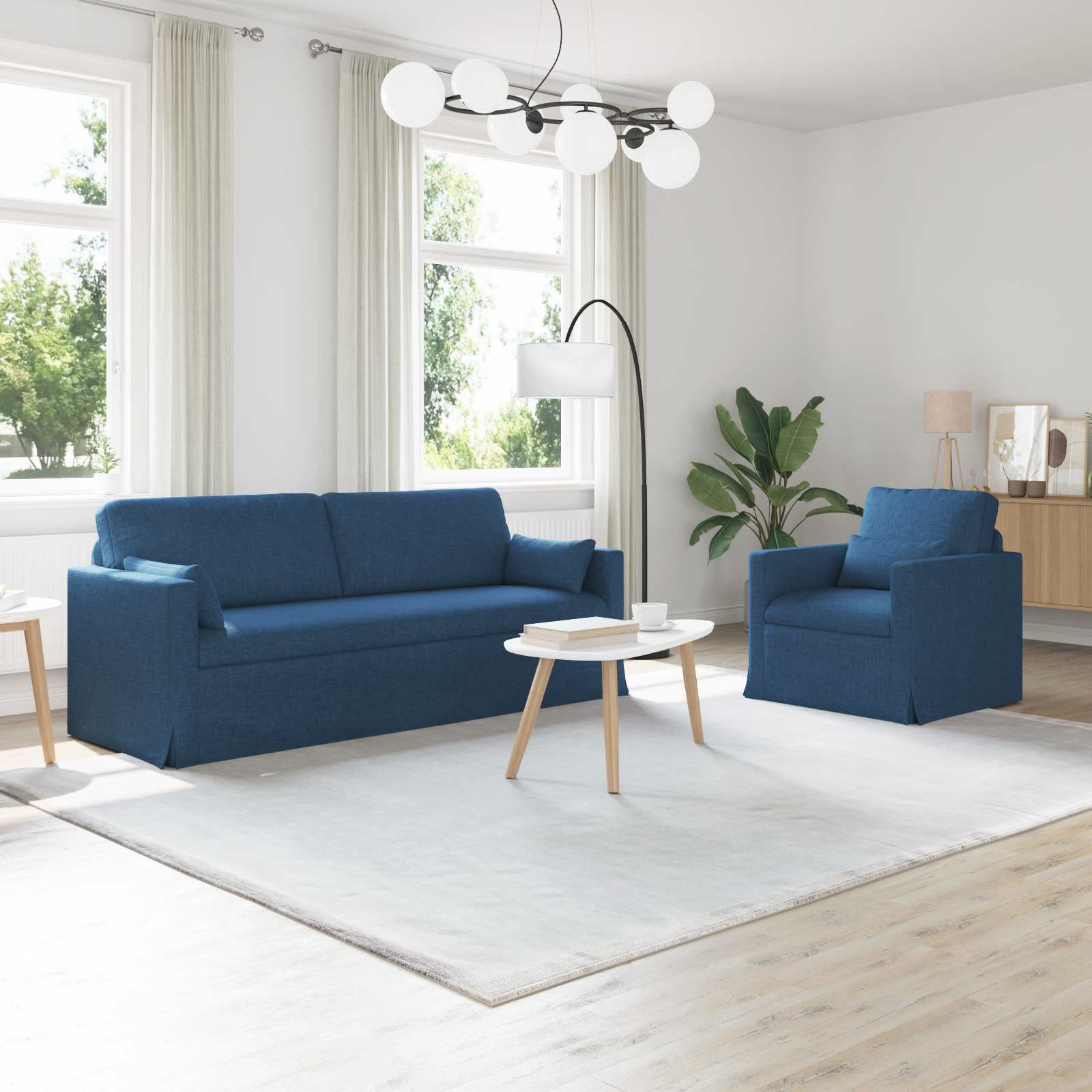vidaXL Sofa Set 2 pcs Blau 198 x 78 x 80 cm Stoff