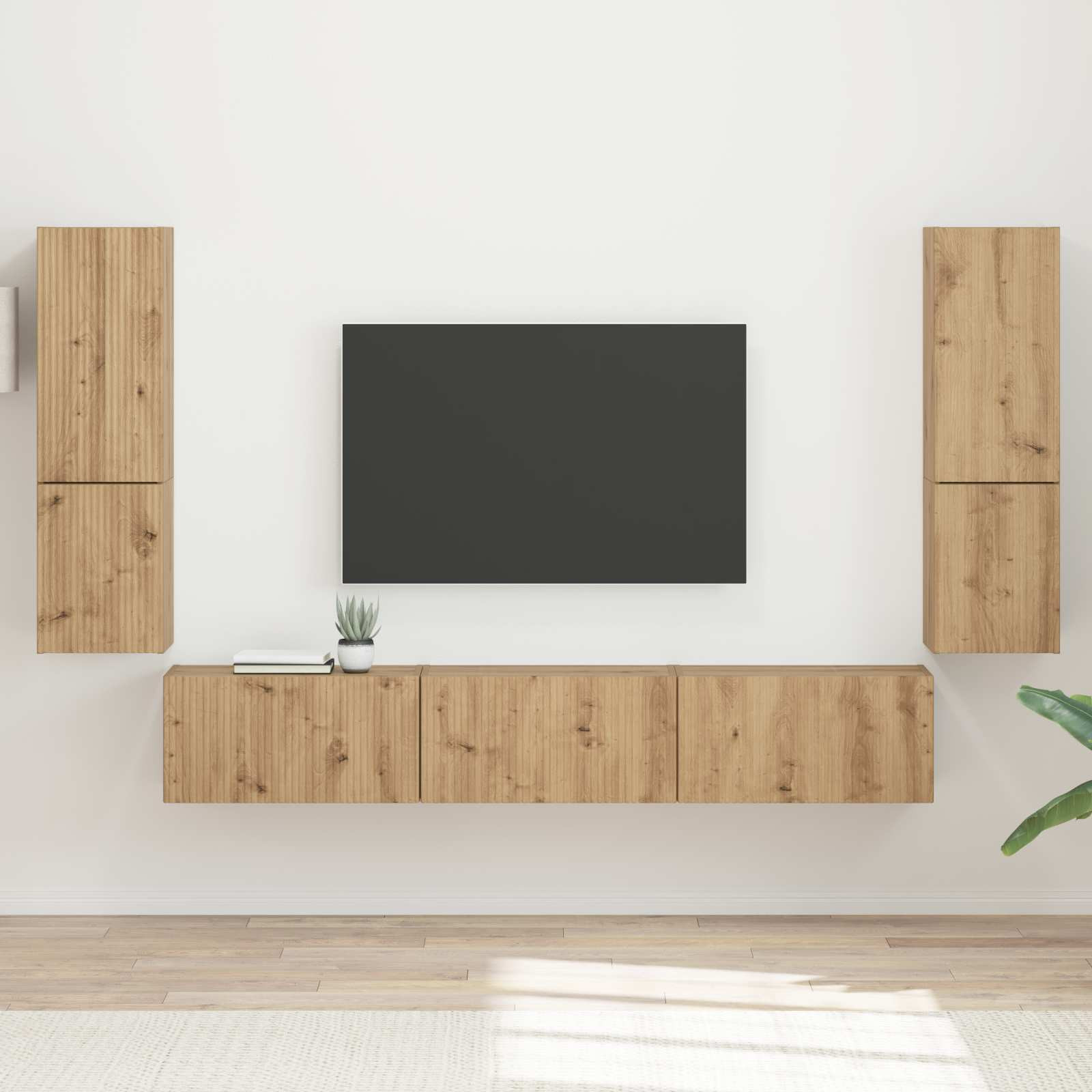 vidaXL TV-Schrankset 4 pcs Artisan-Eiche Holzwerkstoff