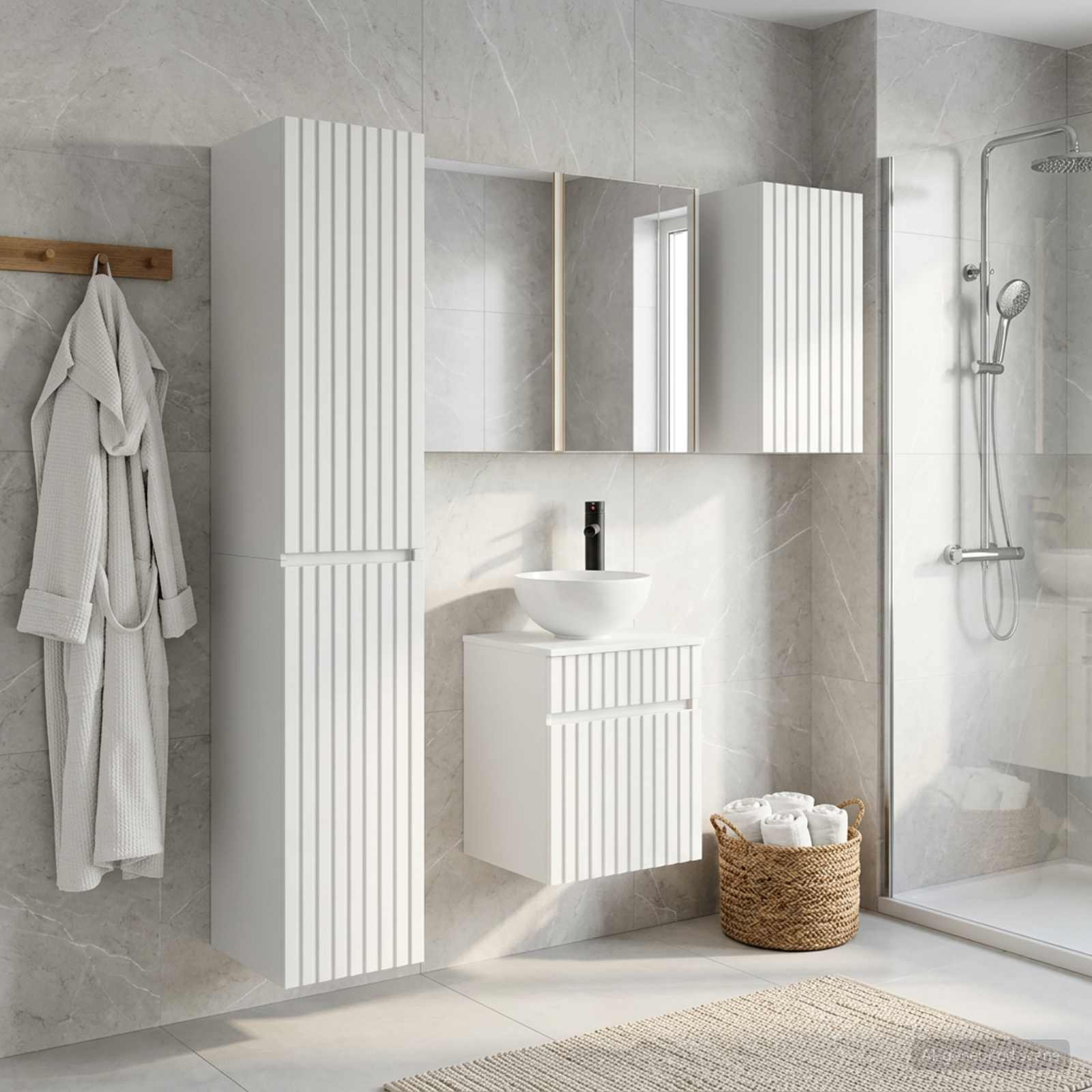 vidaXL Badezimmerschrank-Set 5 pcs Weiß 43 x 11,5 x 60,5 cm