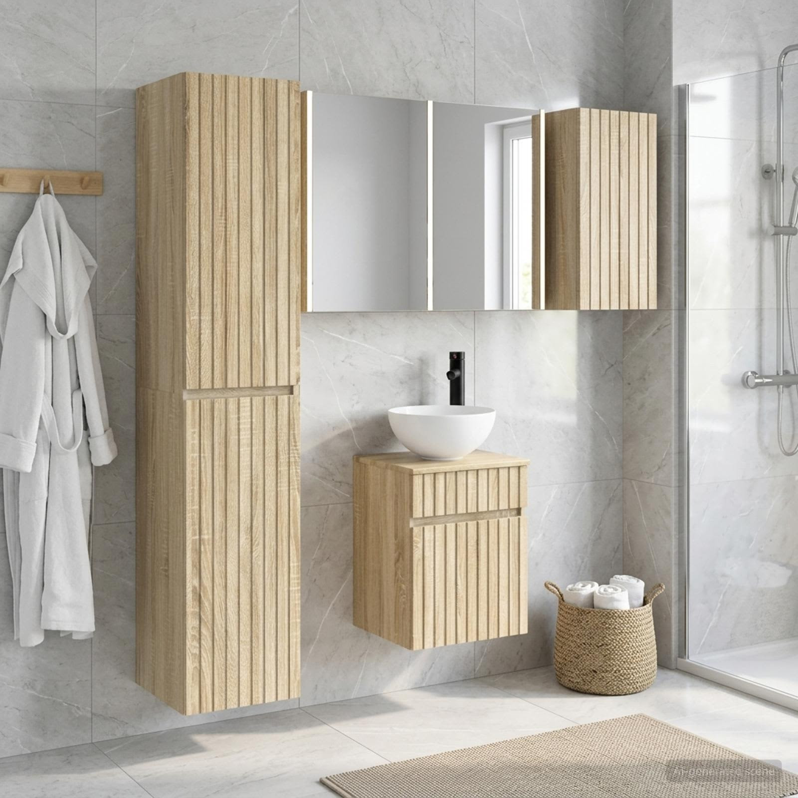 vidaXL Badezimmerschrank-Set 5 pcs Sonoma-Eiche 43 x 11,5 x 60,5 cm
