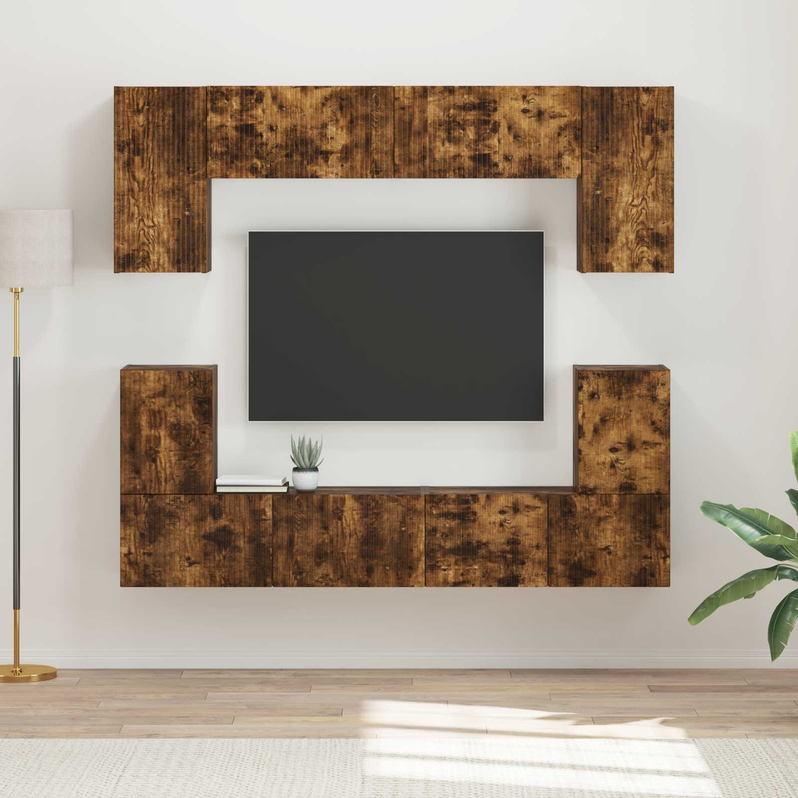 vidaXL TV-Schrankset 5 pcs Geräucherte Eiche Holzwerkstoff