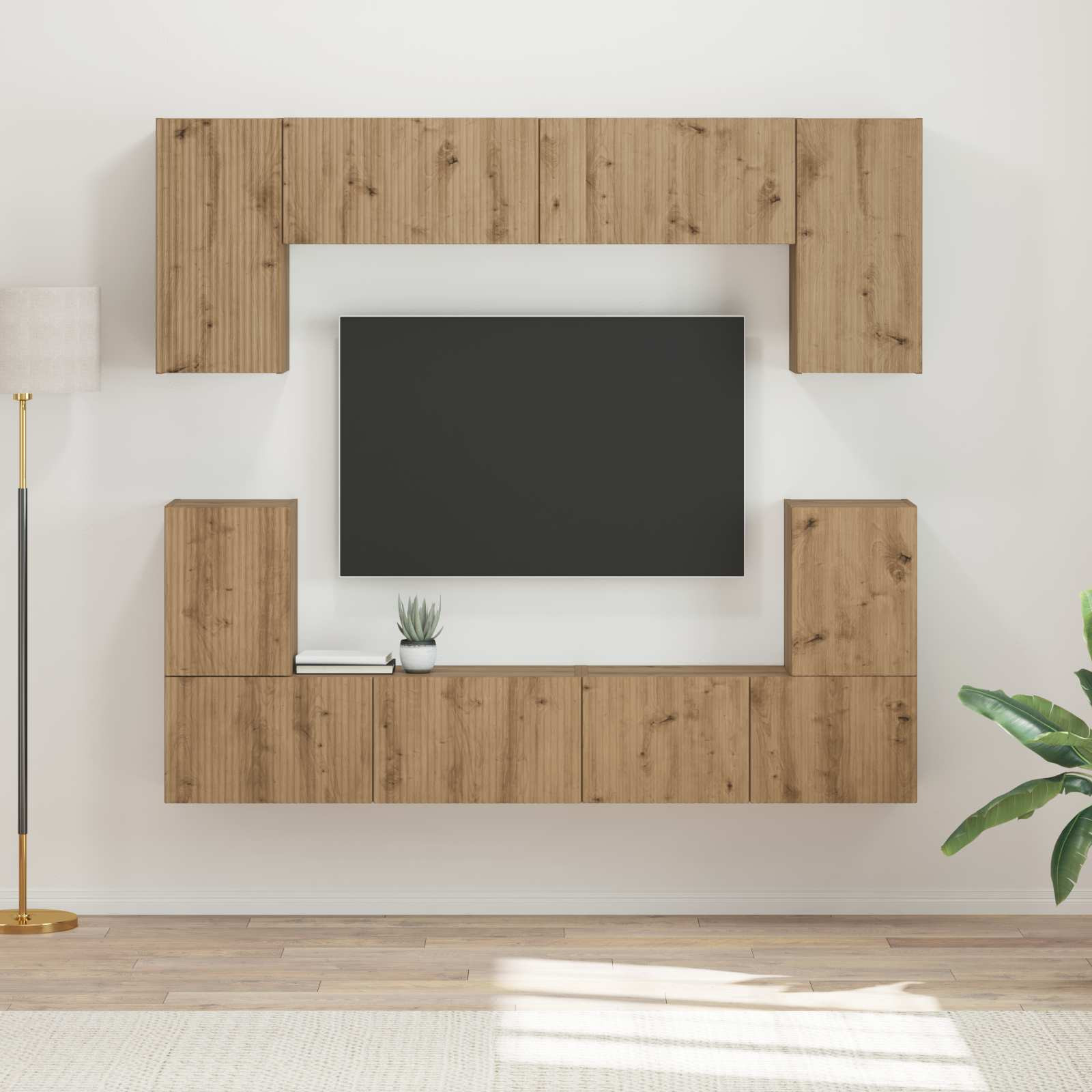 vidaXL TV-Schrankset 5 pcs Artisan-Eiche Holzwerkstoff