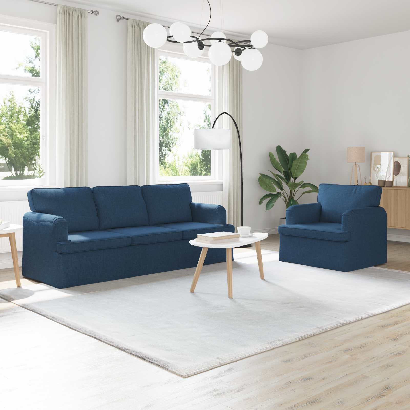 vidaXL Sofa Set 2 pcs Blau 201 x 80 x 85 cm Stoff