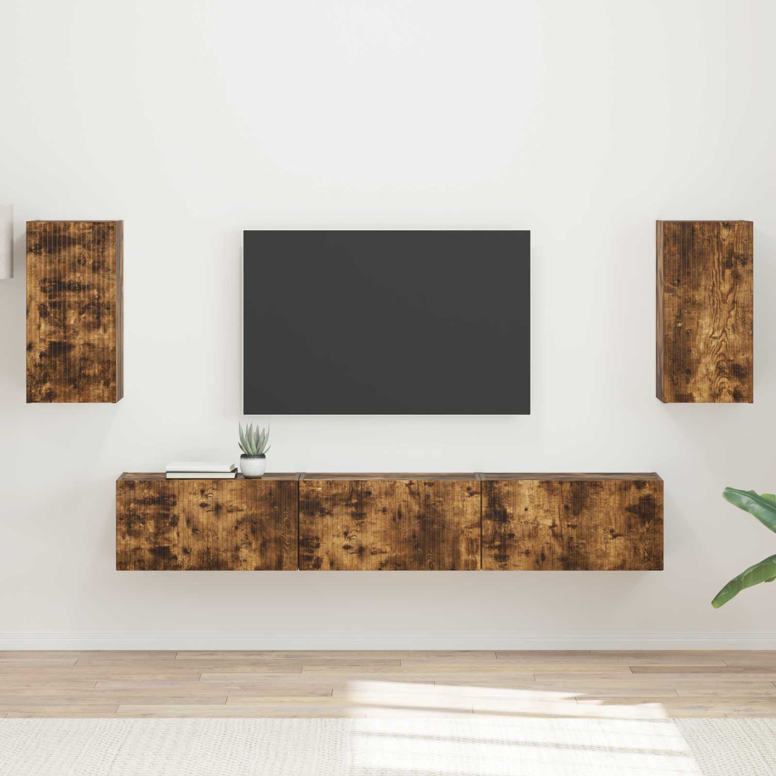 vidaXL TV-Schrankset 5 pcs Geräucherte Eiche Holzwerkstoff