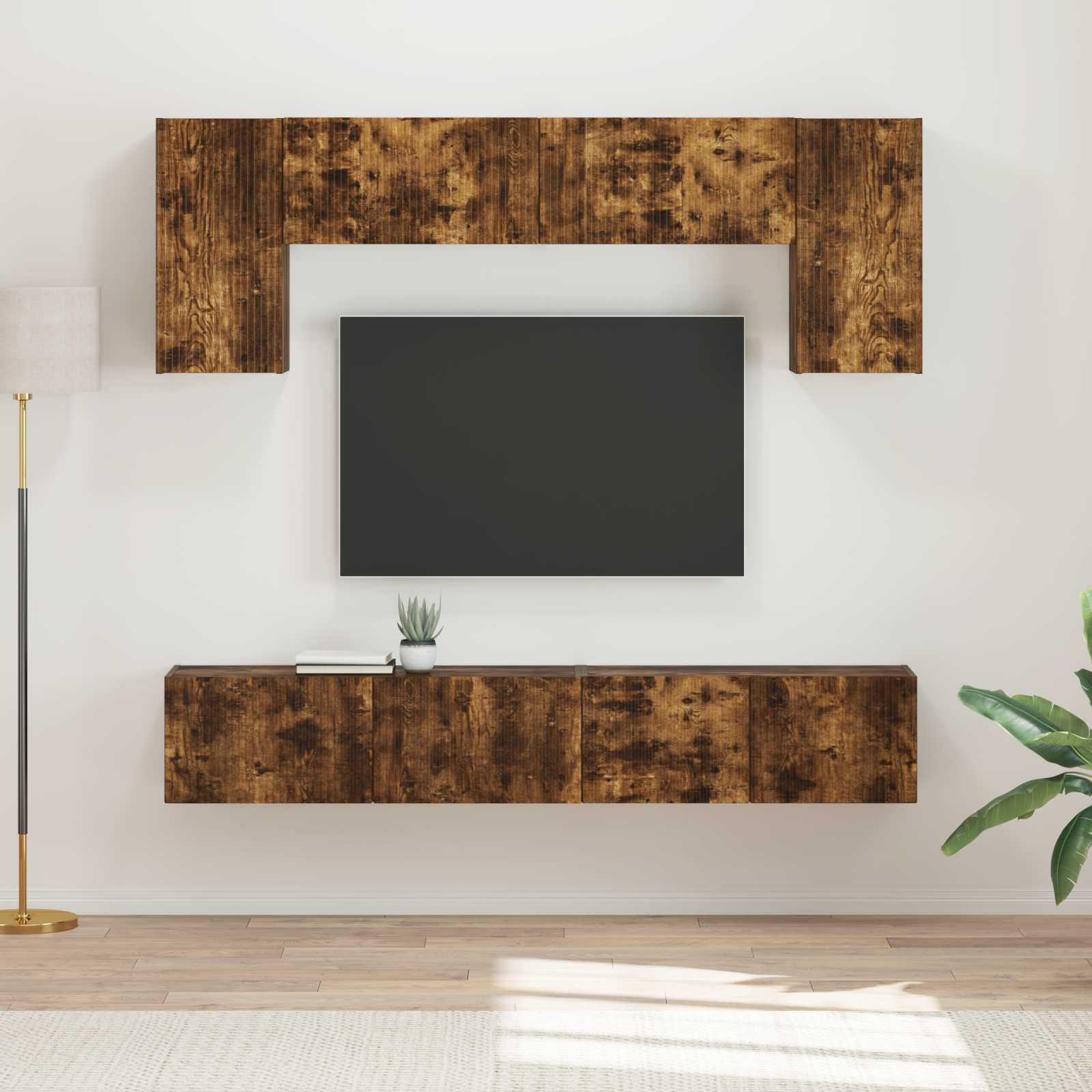 vidaXL TV-Schrankset 4 pcs Geräucherte Eiche Holzwerkstoff