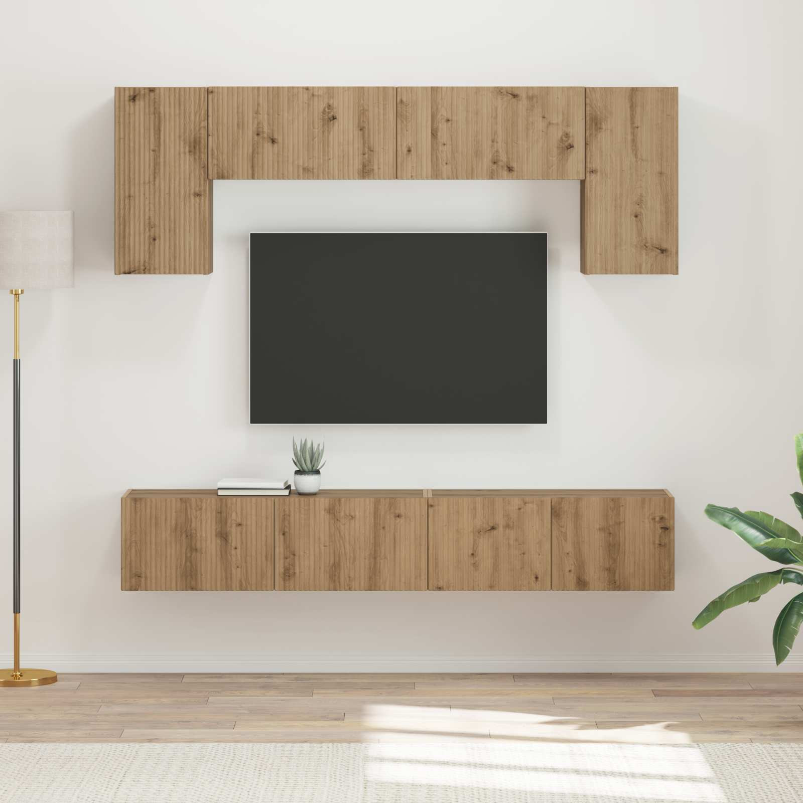 vidaXL TV-Schrankset 4 pcs Artisan-Eiche Holzwerkstoff