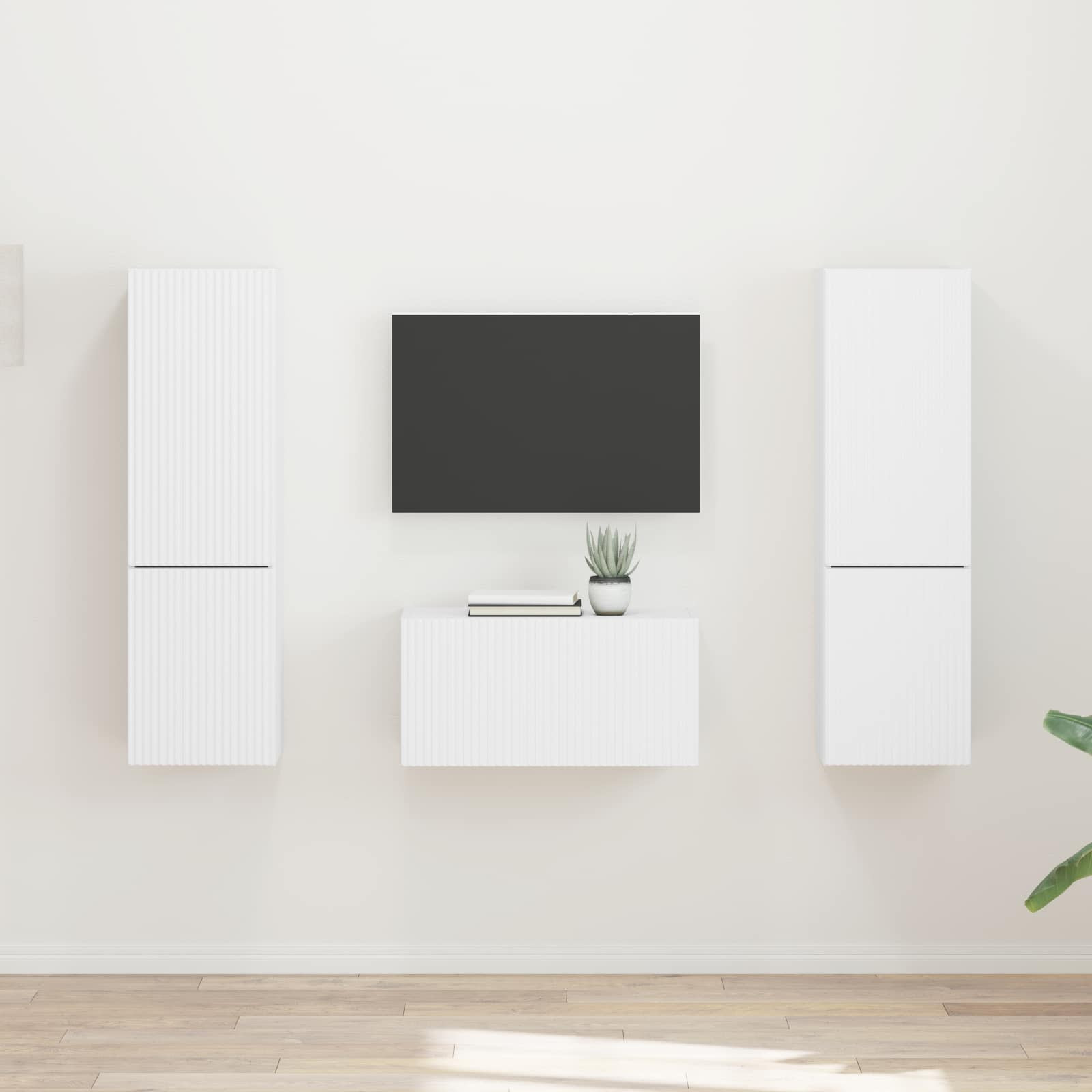 vidaXL TV-Schrankset 5 pcs Weiß Holzwerkstoff