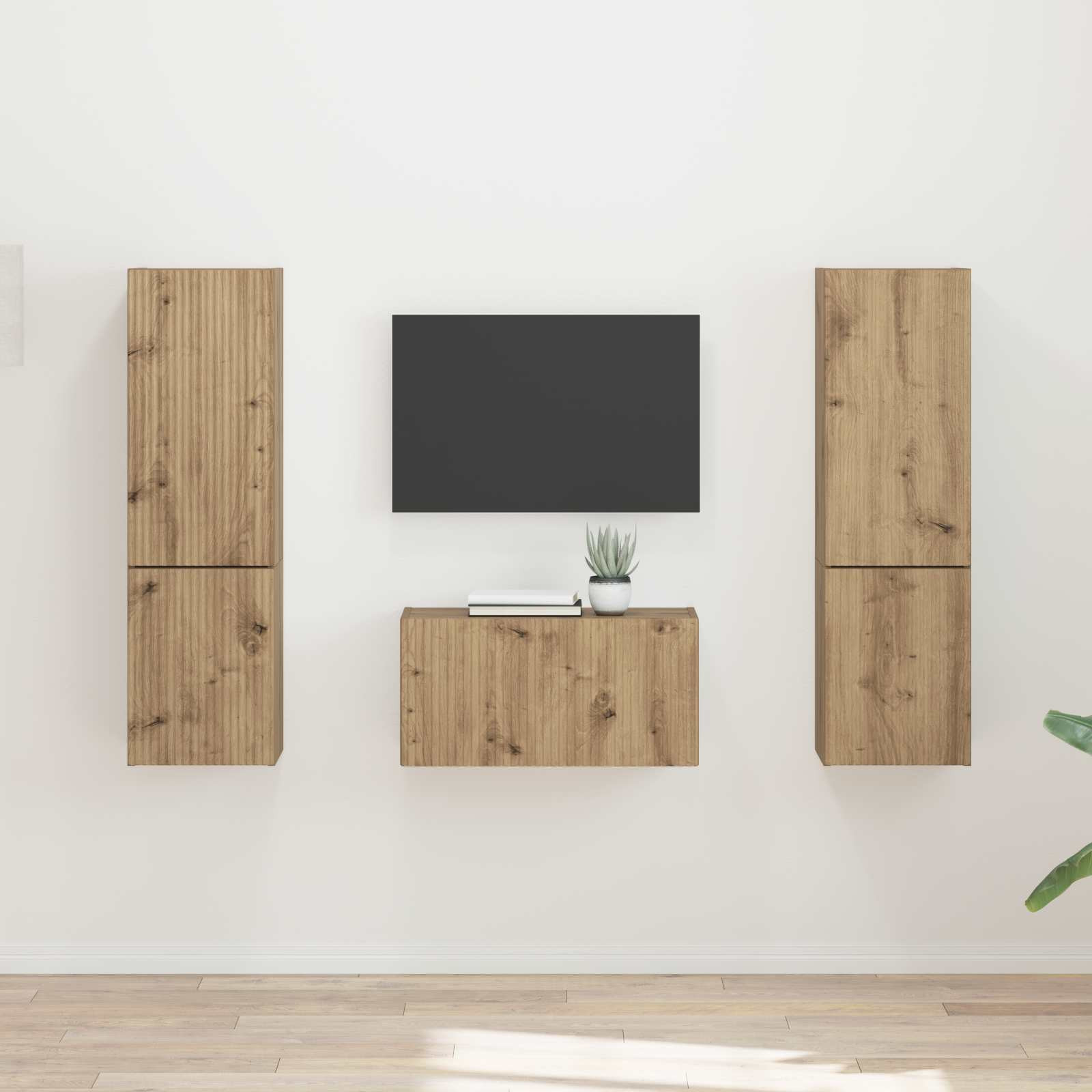 vidaXL TV-Schrankset 5 pcs Artisan-Eiche Holzwerkstoff
