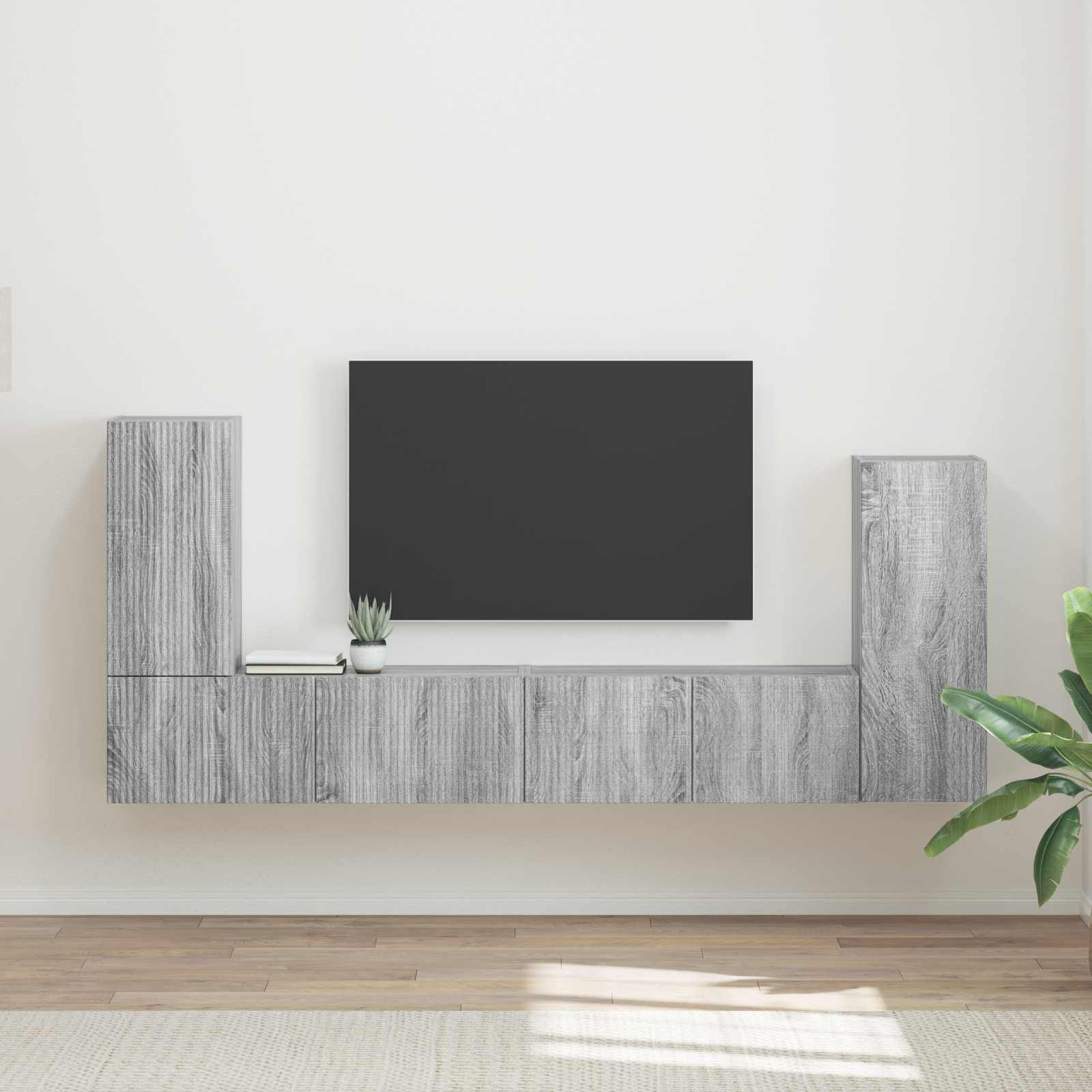 vidaXL TV-Schrankset 4 pcs Graues Sonoma Holzwerkstoff
