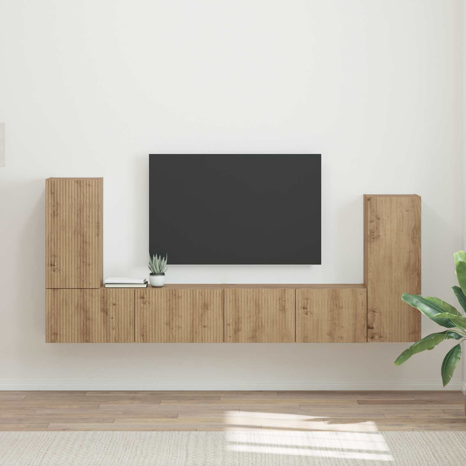 vidaXL TV-Schrankset 4 pcs Artisan-Eiche Holzwerkstoff