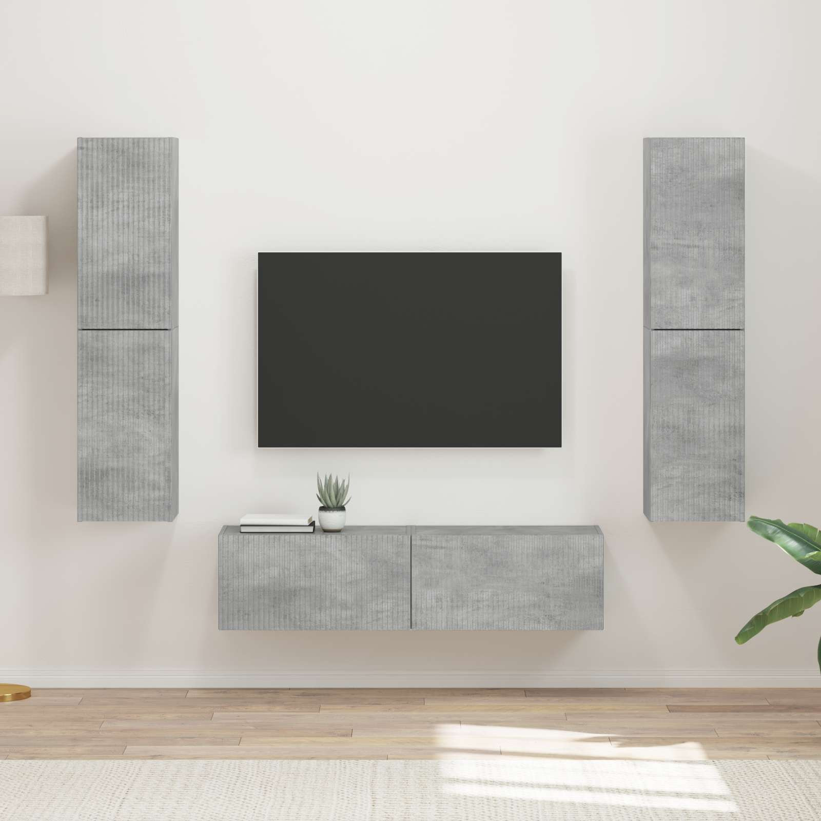 vidaXL TV-Schrankset 6 pcs Beton Grau Holzwerkstoff