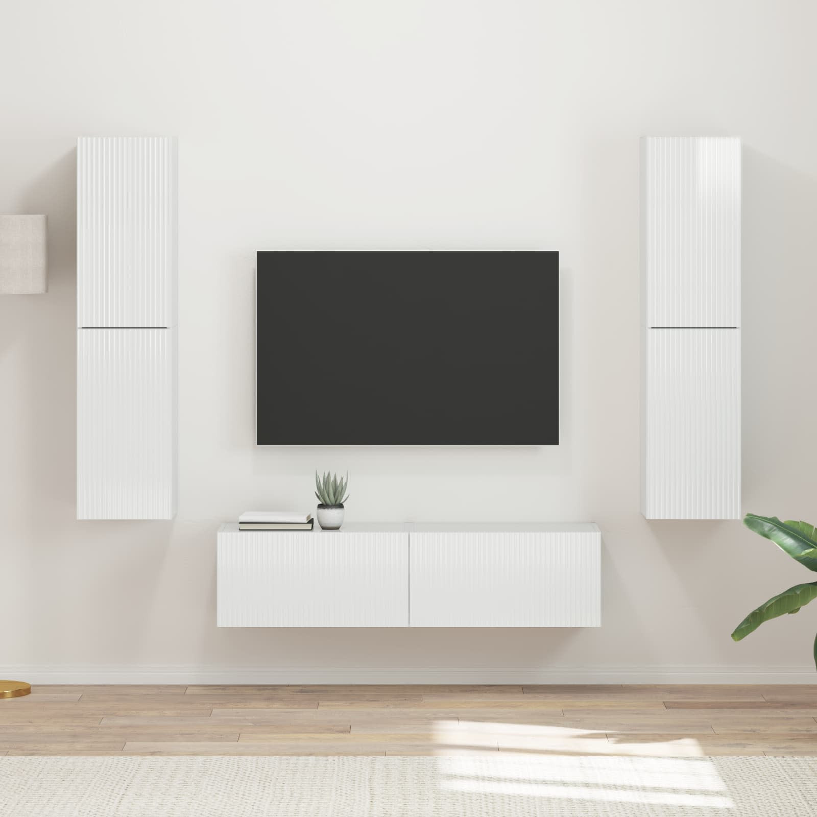 vidaXL TV-Schrankset 6 pcs Hochglanz Weiß Holzwerkstoff