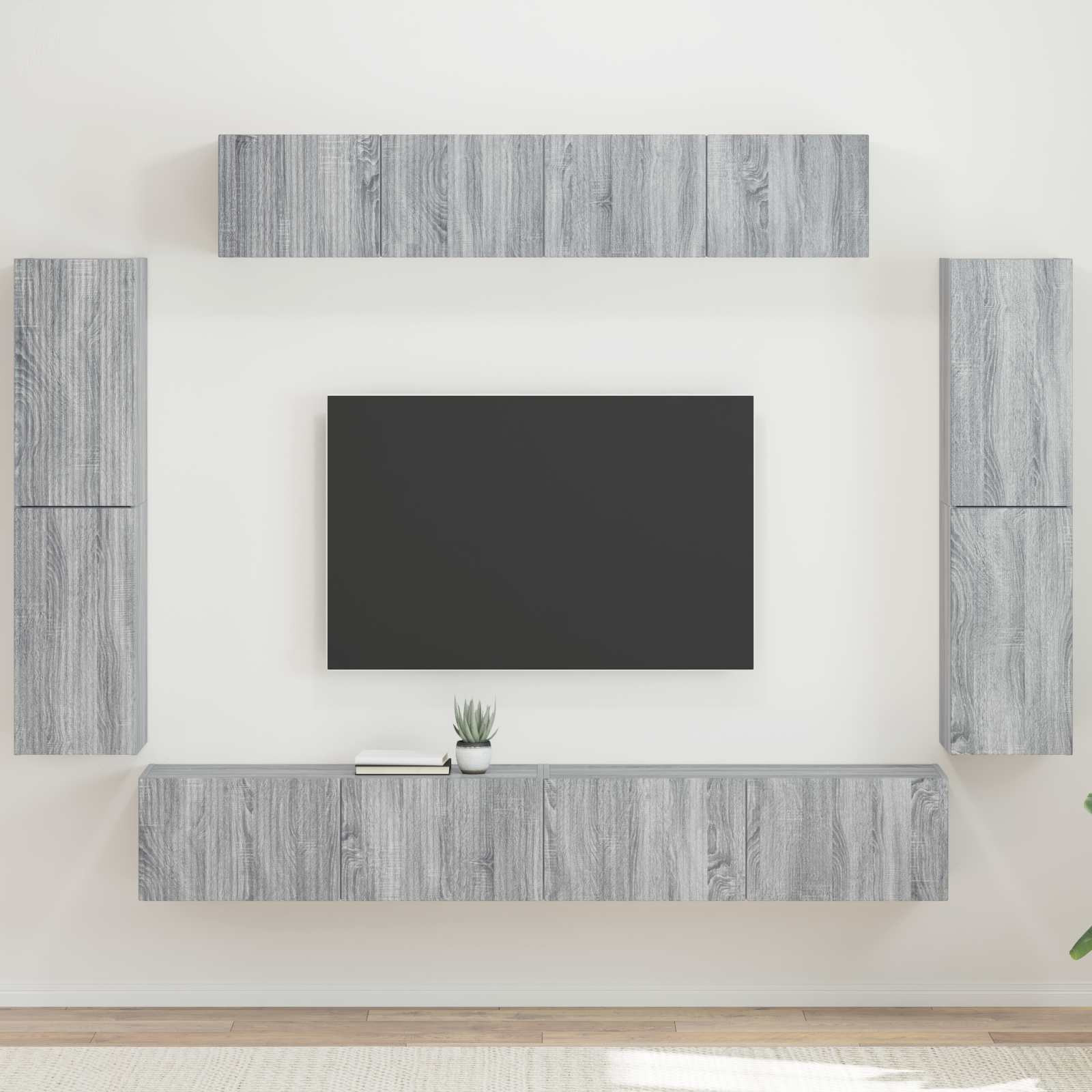 vidaXL TV-Schränk 8 pcs Graues Sonoma