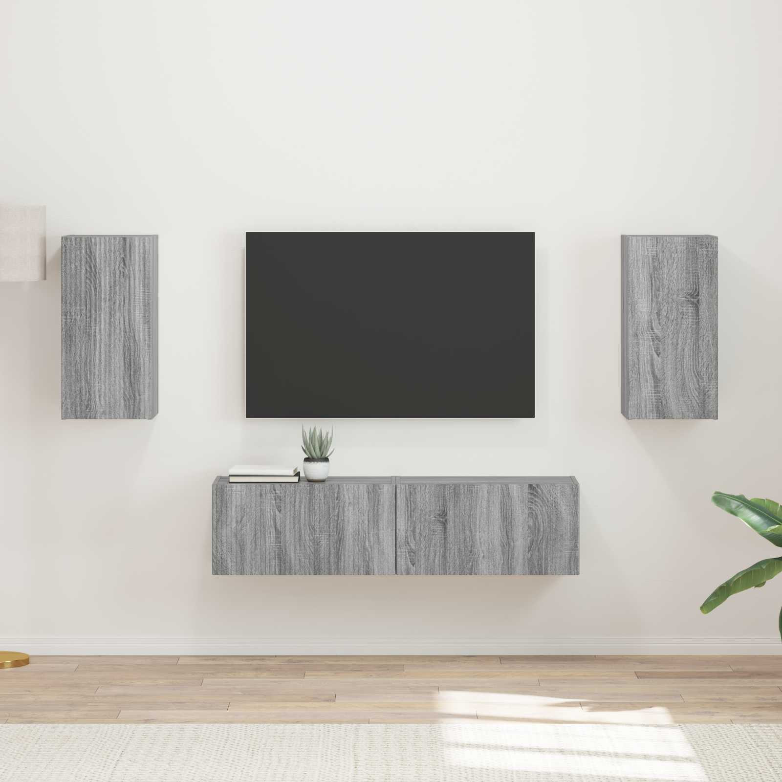 vidaXL TV-Schrankset 4 pcs Graues Sonoma Holzwerkstoff