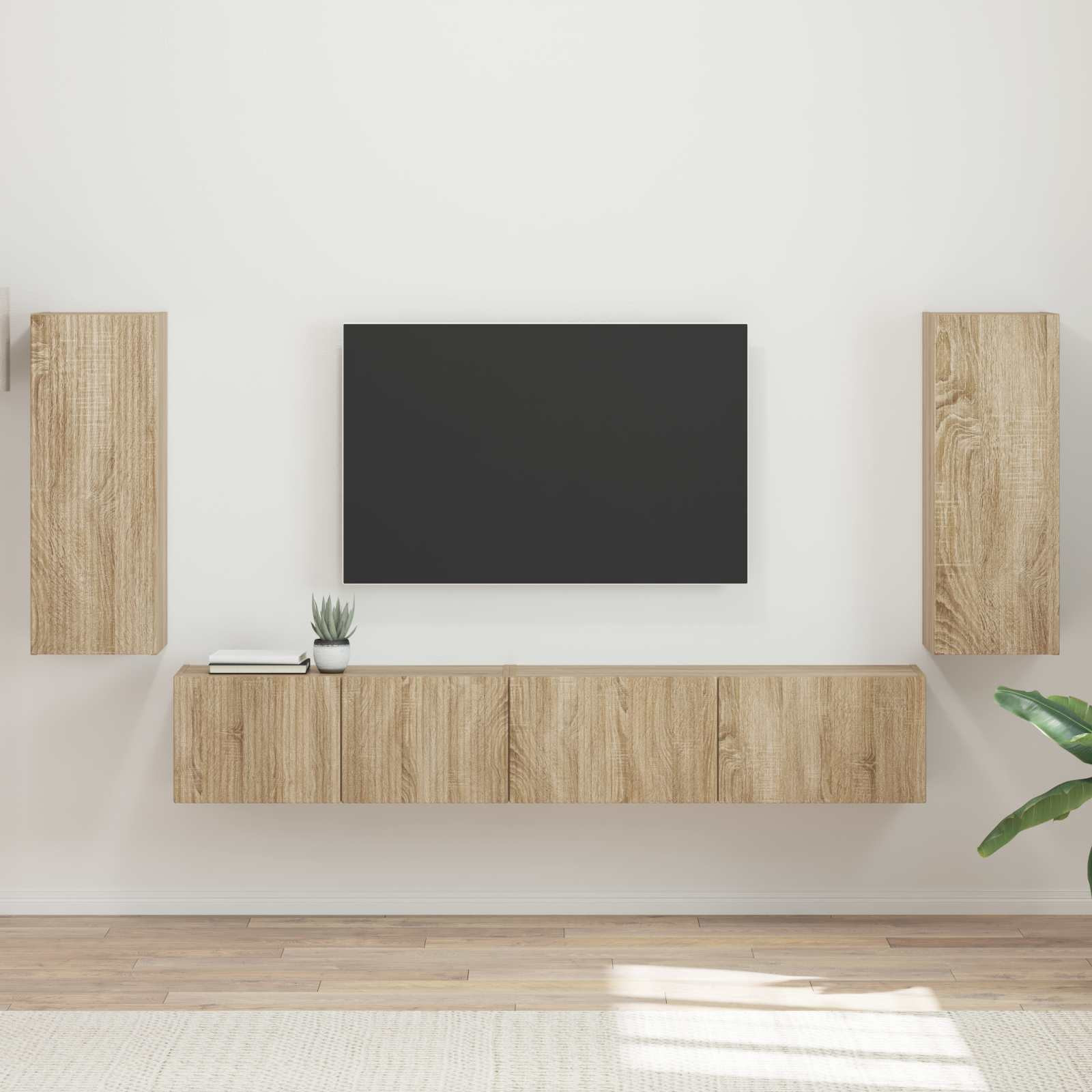 vidaXL TV-Schrankset 4 pcs Sonoma-Eiche Holzwerkstoff