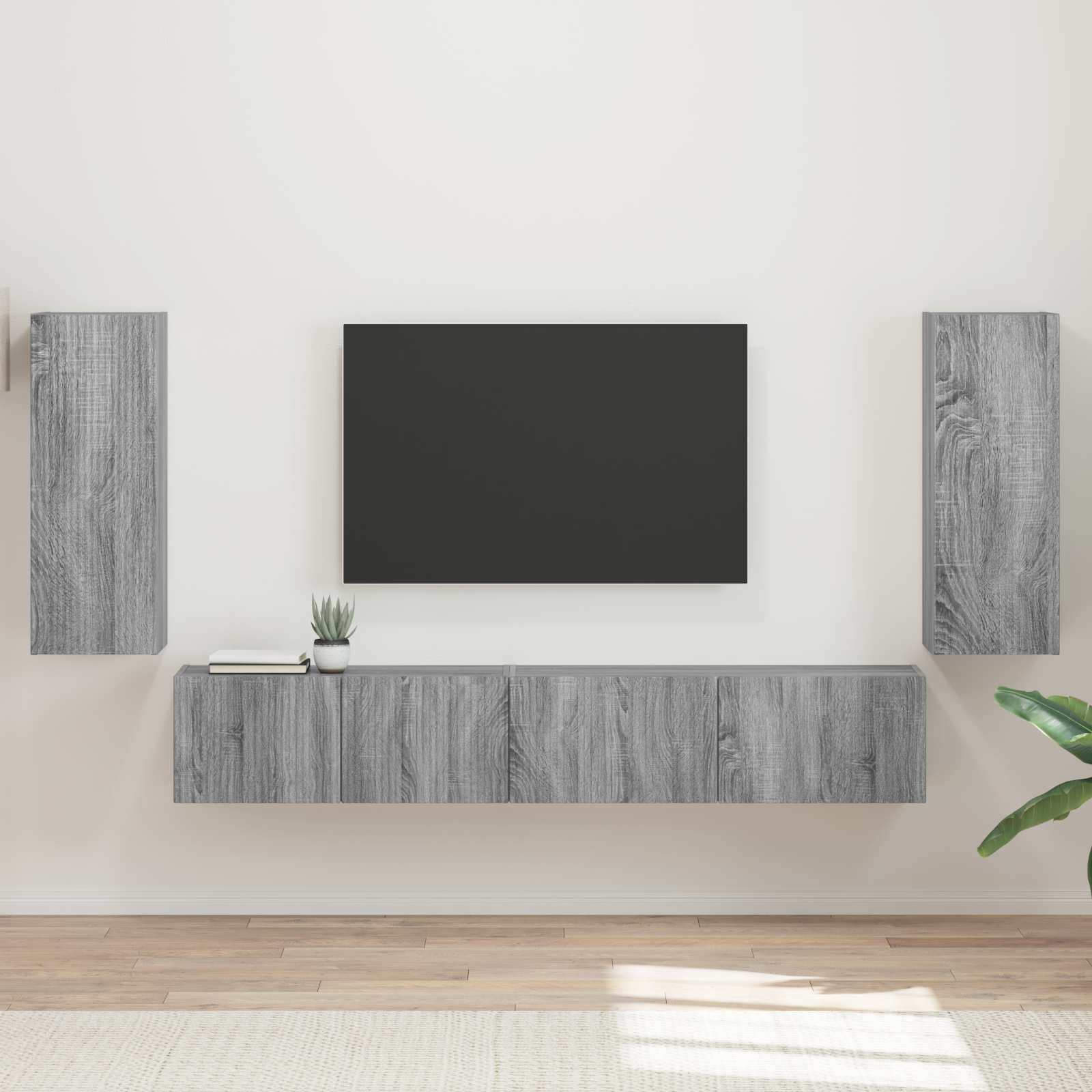 vidaXL TV-Schrankset 4 pcs Graues Sonoma Holzwerkstoff
