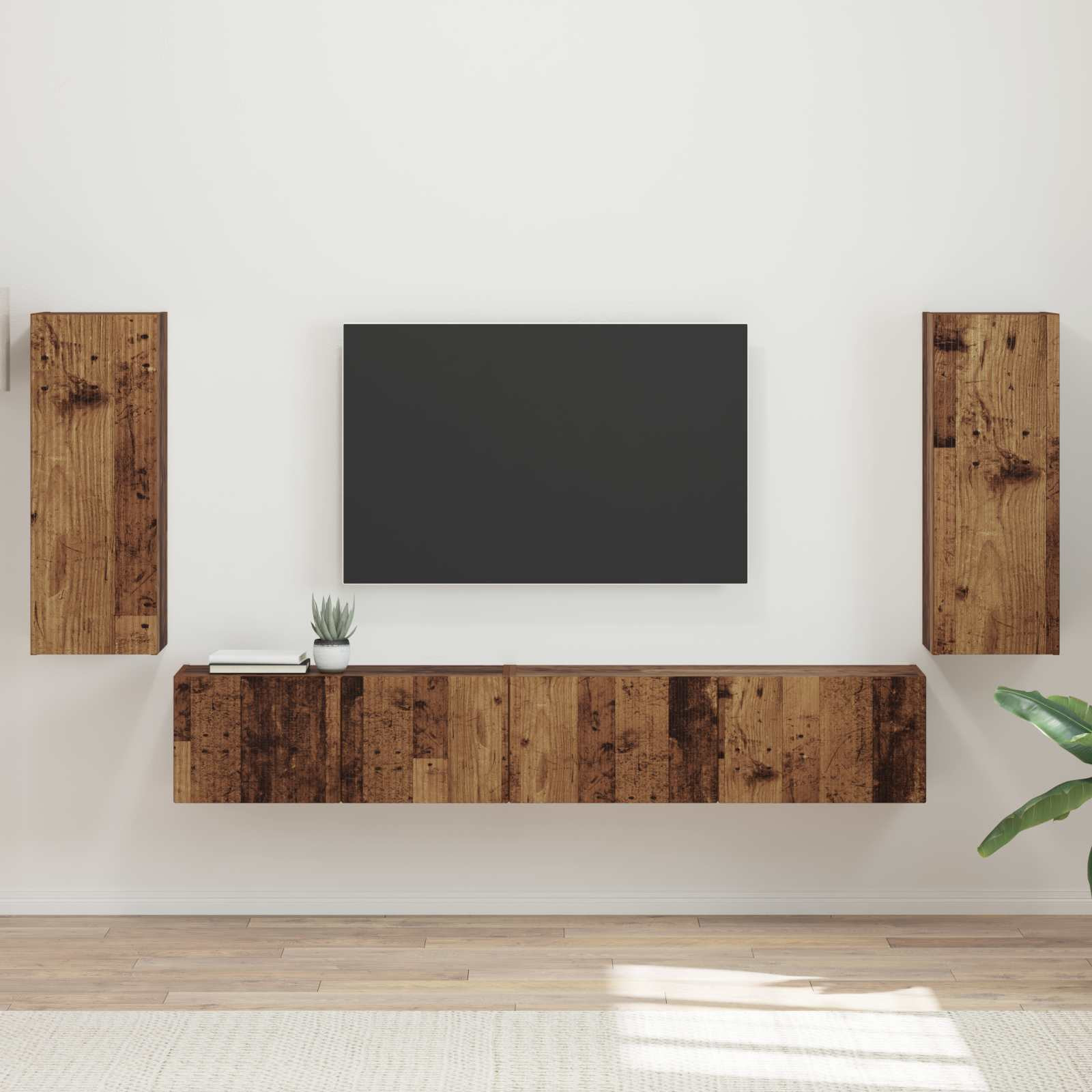 vidaXL TV-Schrankset 4 pcs Altholz Holzwerkstoff