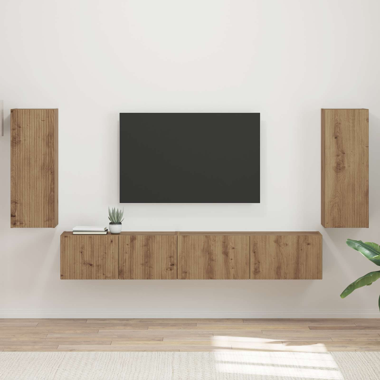 vidaXL TV-Schrankset 4 pcs Artisan-Eiche Holzwerkstoff