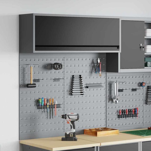 vidaXL Werkzeugschrank-Set 3 pcs Schwarz Pulverbeschichteter Stahl