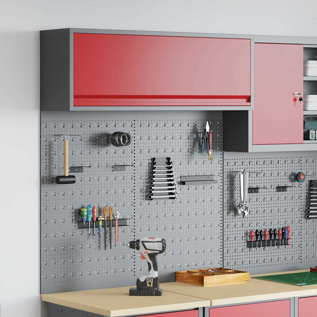 vidaXL Werkzeugschrank-Set 3 pcs Rot Pulverbeschichteter Stahl